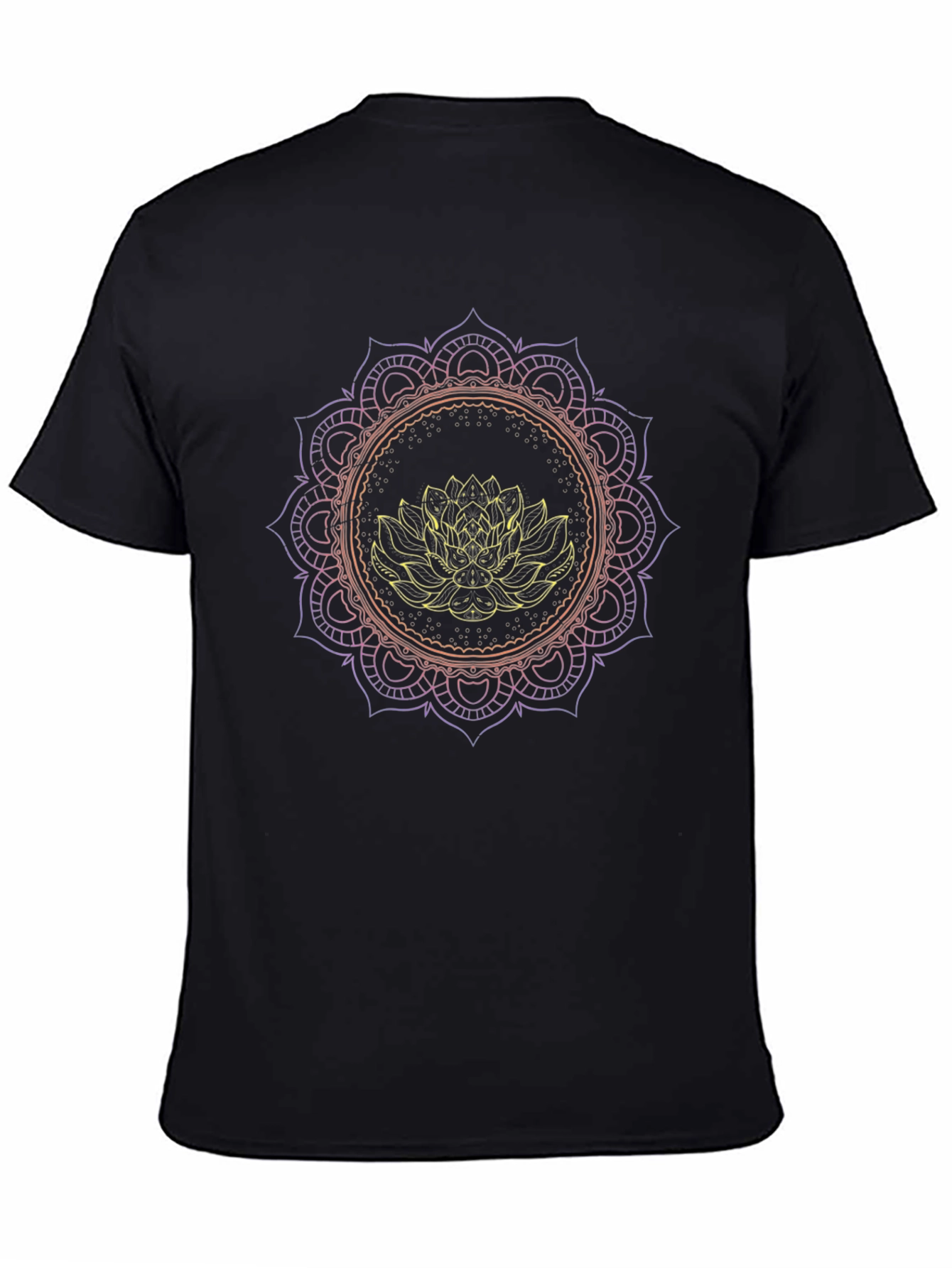 Lotus Mandala Graphic Black T-Shirt