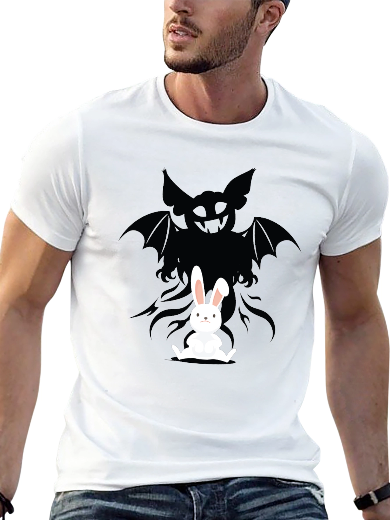 Rabbits Shadow T-Shirt - Dark Humor Design