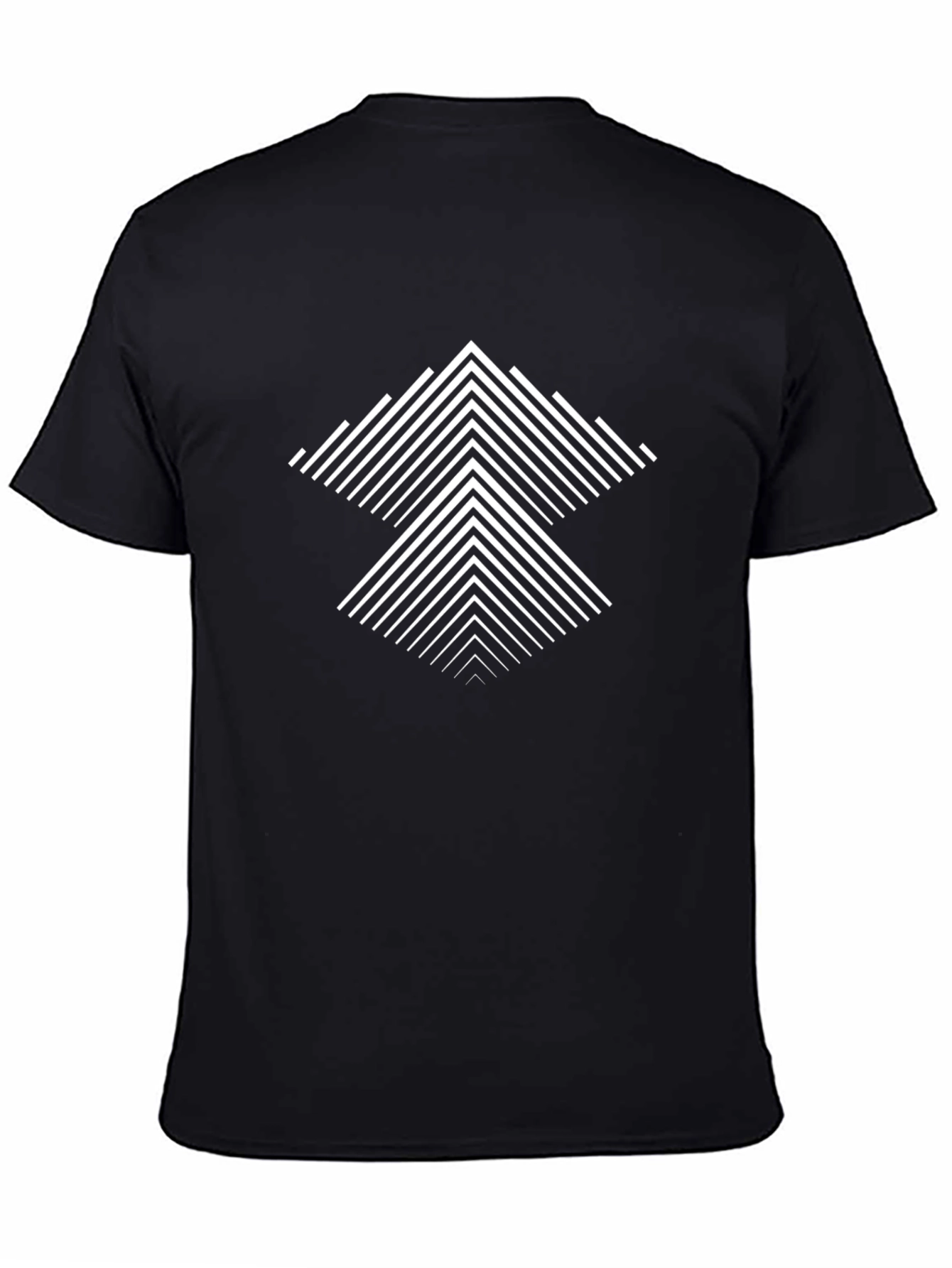 Geometric Arrow Graphic Black Tee - Modern Style