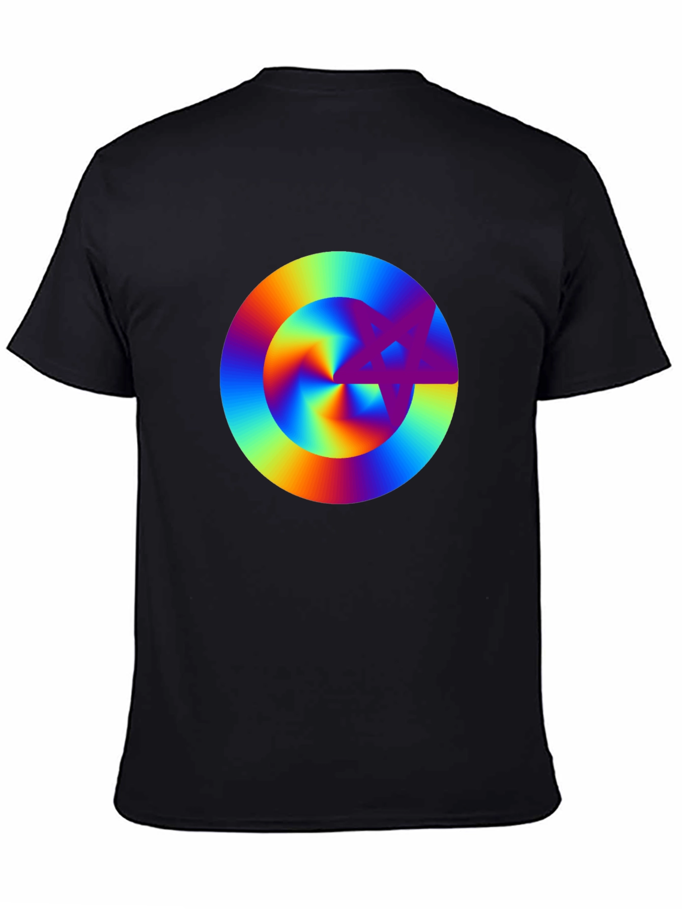 Rainbow Starburst Graphic Black T-Shirt