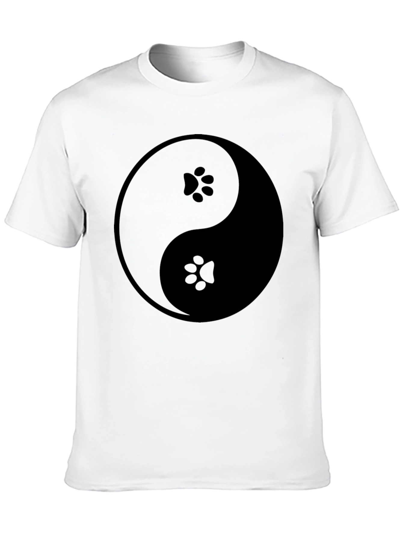 Yin Yang Paw Print T-Shirt - Balance & Style
