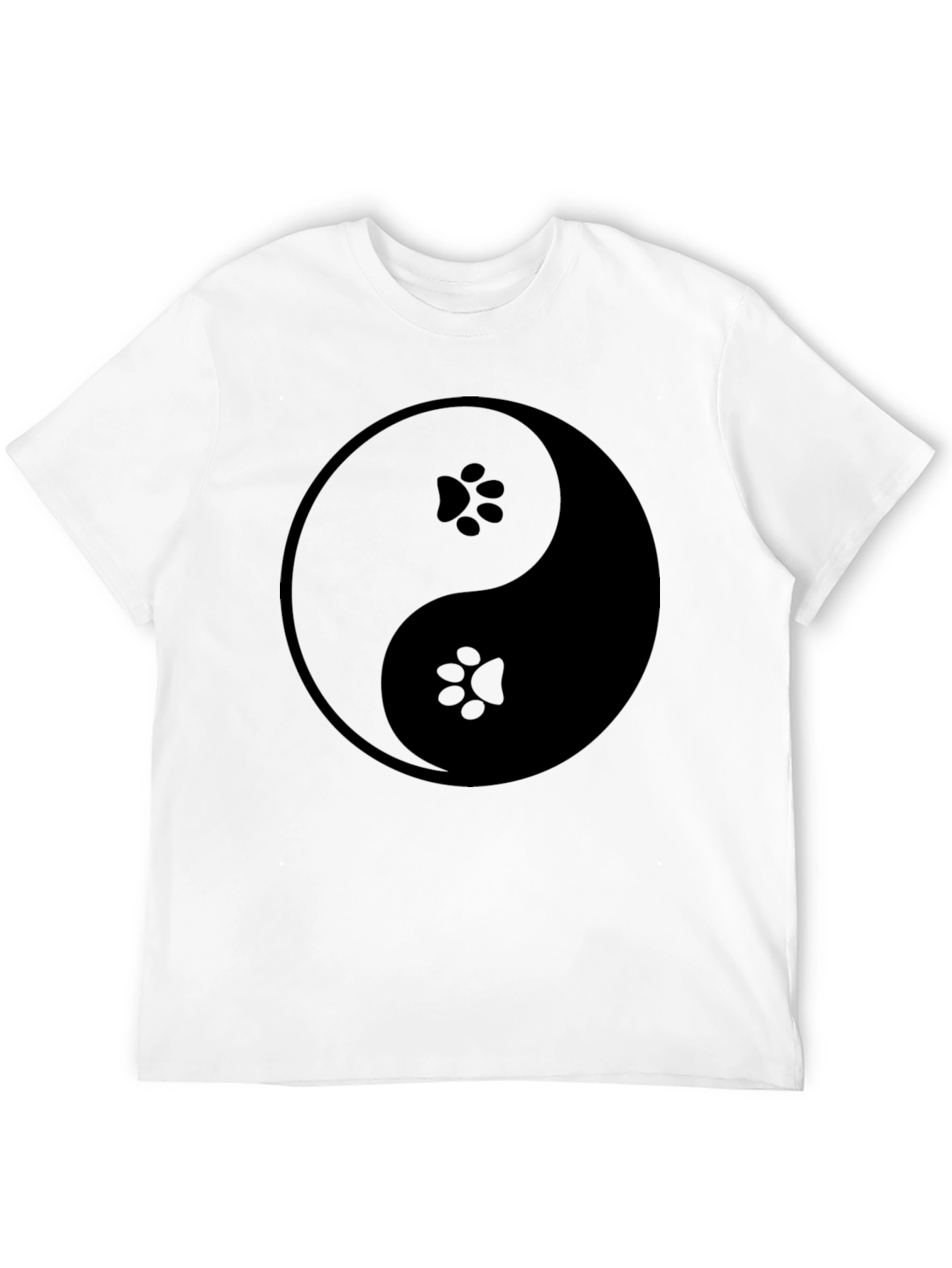 Yin Yang Paw Print T-Shirt - Balance & Style