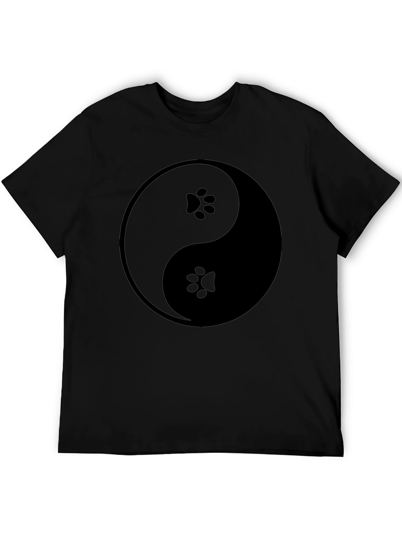 Yin Yang Paw Print T-Shirt - Balance & Style