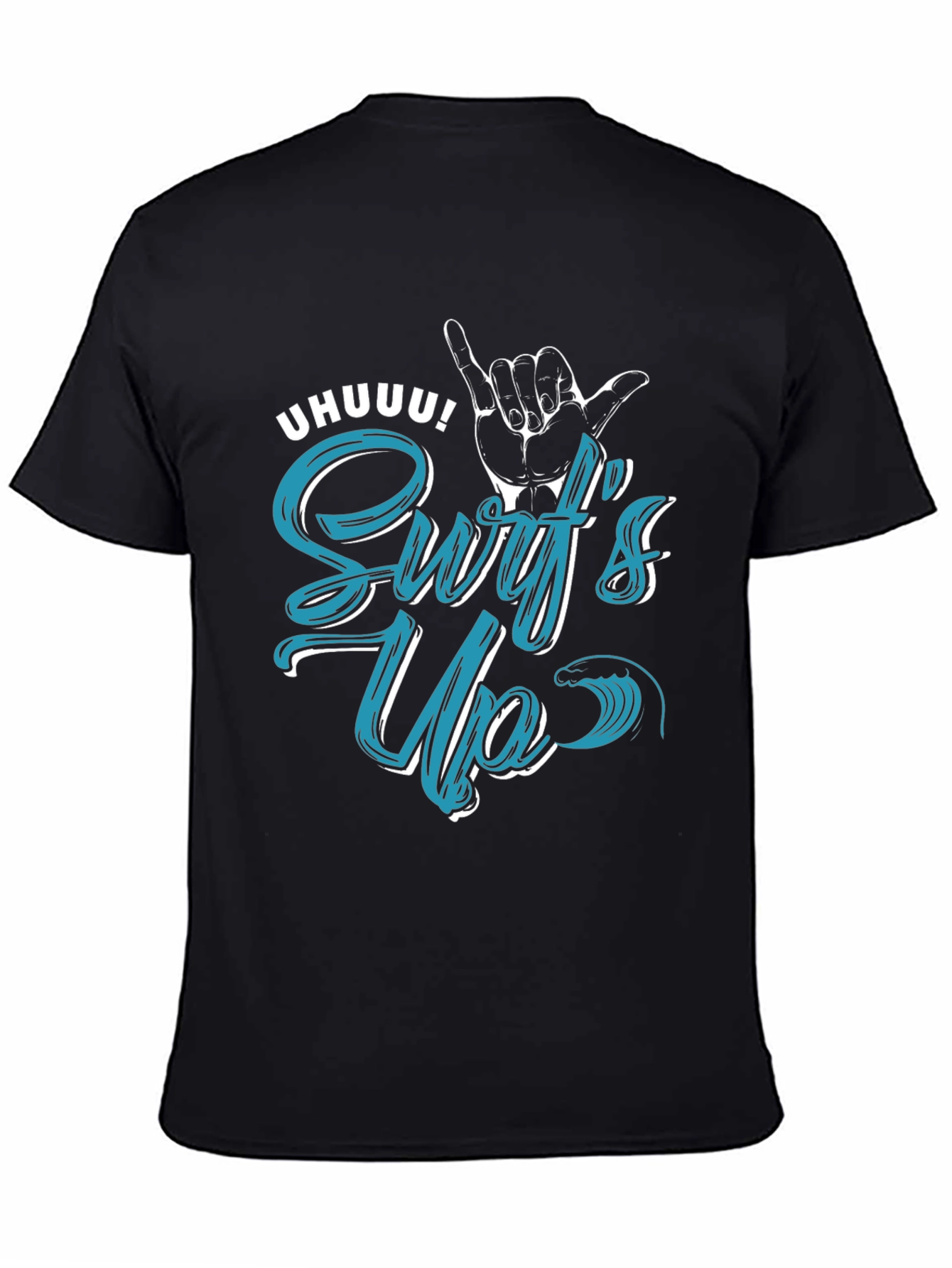 Surfs Up Graphic T-Shirt - Black Casual Tee