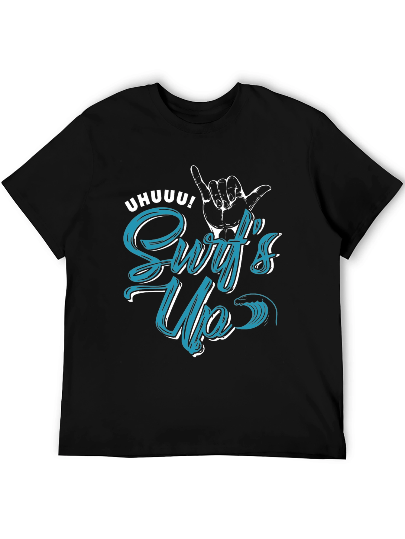 Surfs Up Graphic T-Shirt - Black Casual Tee