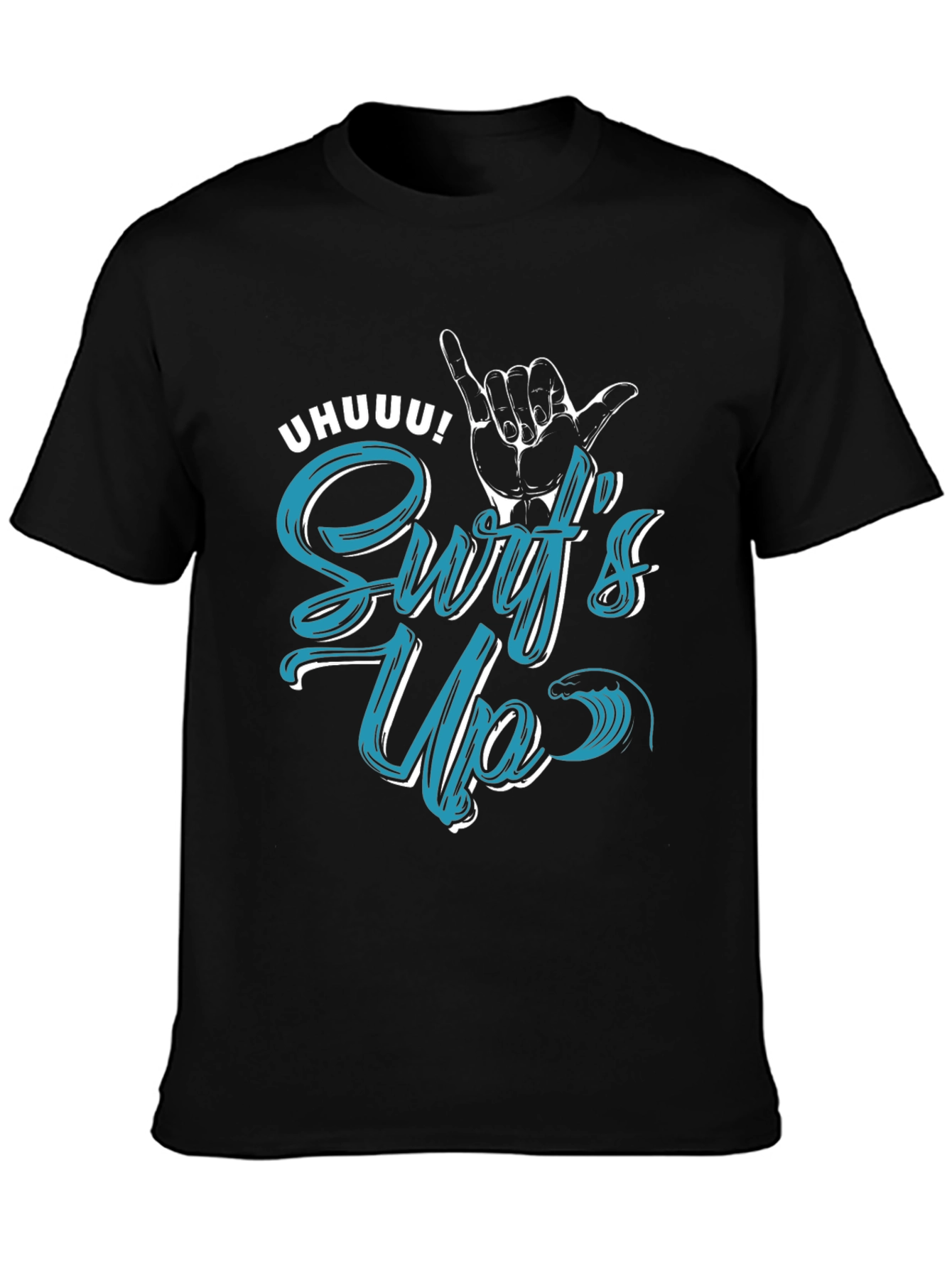 Surfs Up Graphic T-Shirt - Black Casual Tee