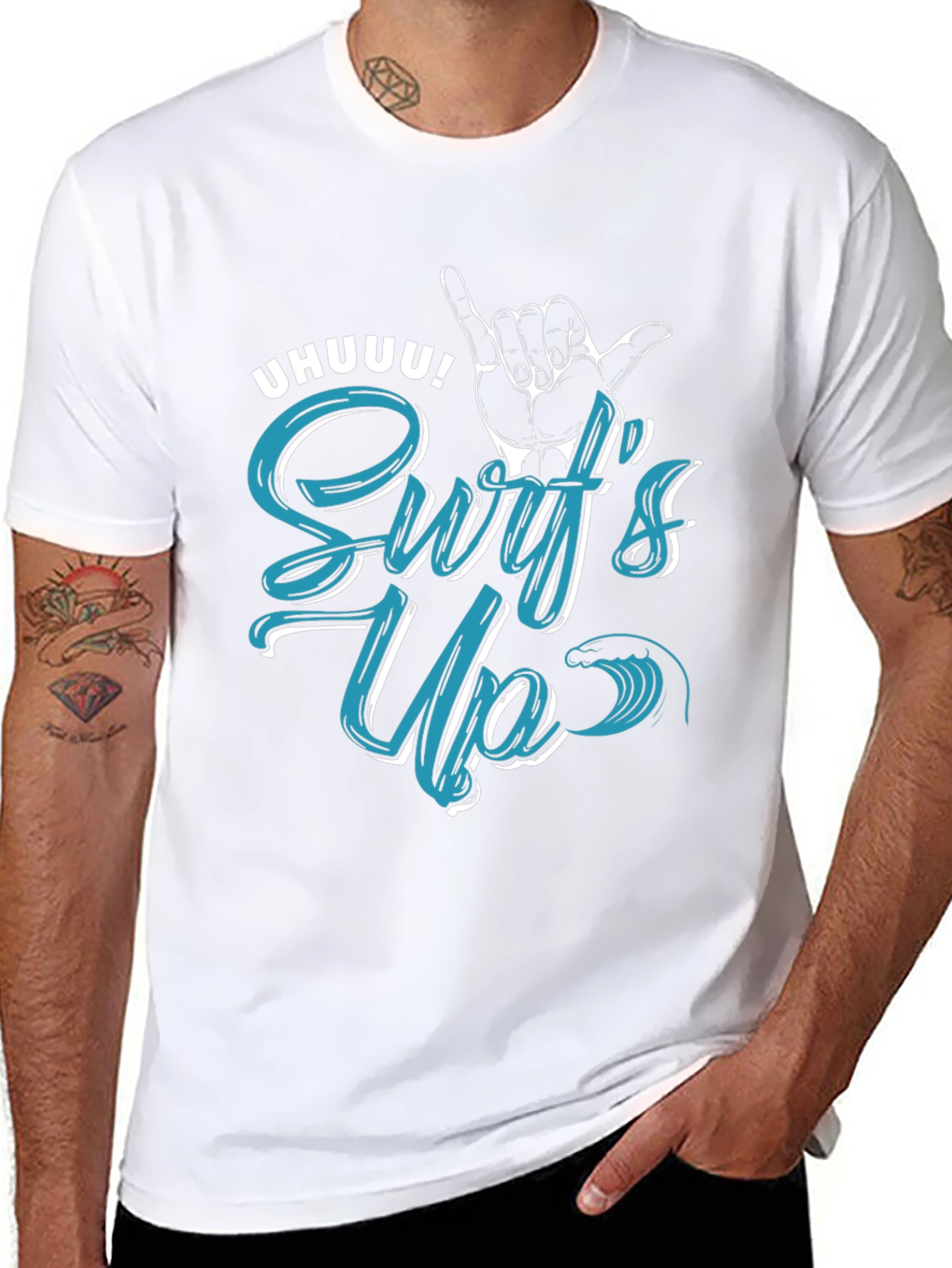 Surfs Up Graphic T-Shirt - Black Casual Tee