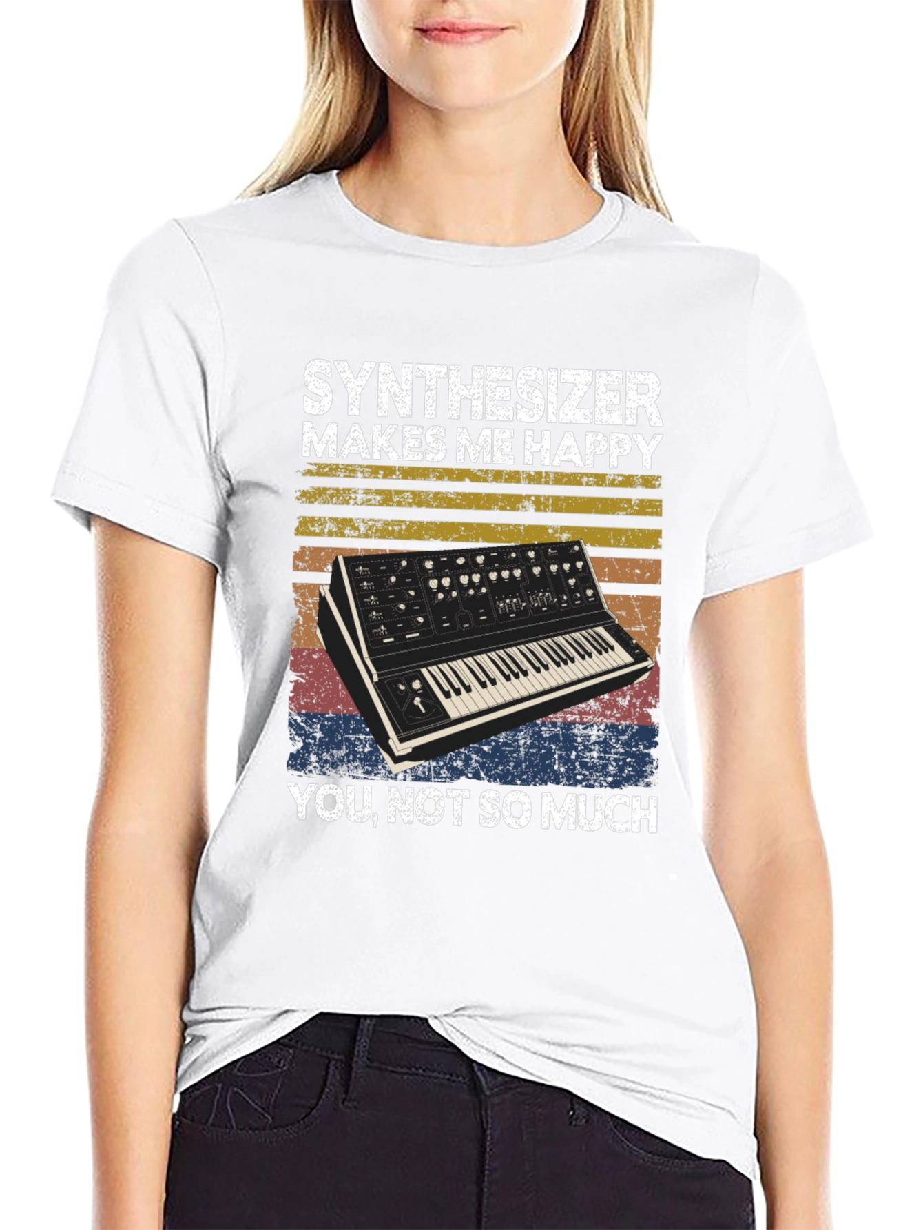 Synthesizer Makes Me Happy Graphic Tee