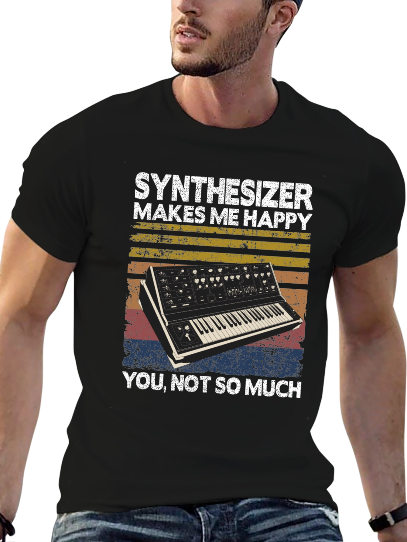Synthesizer Makes Me Happy Graphic Tee