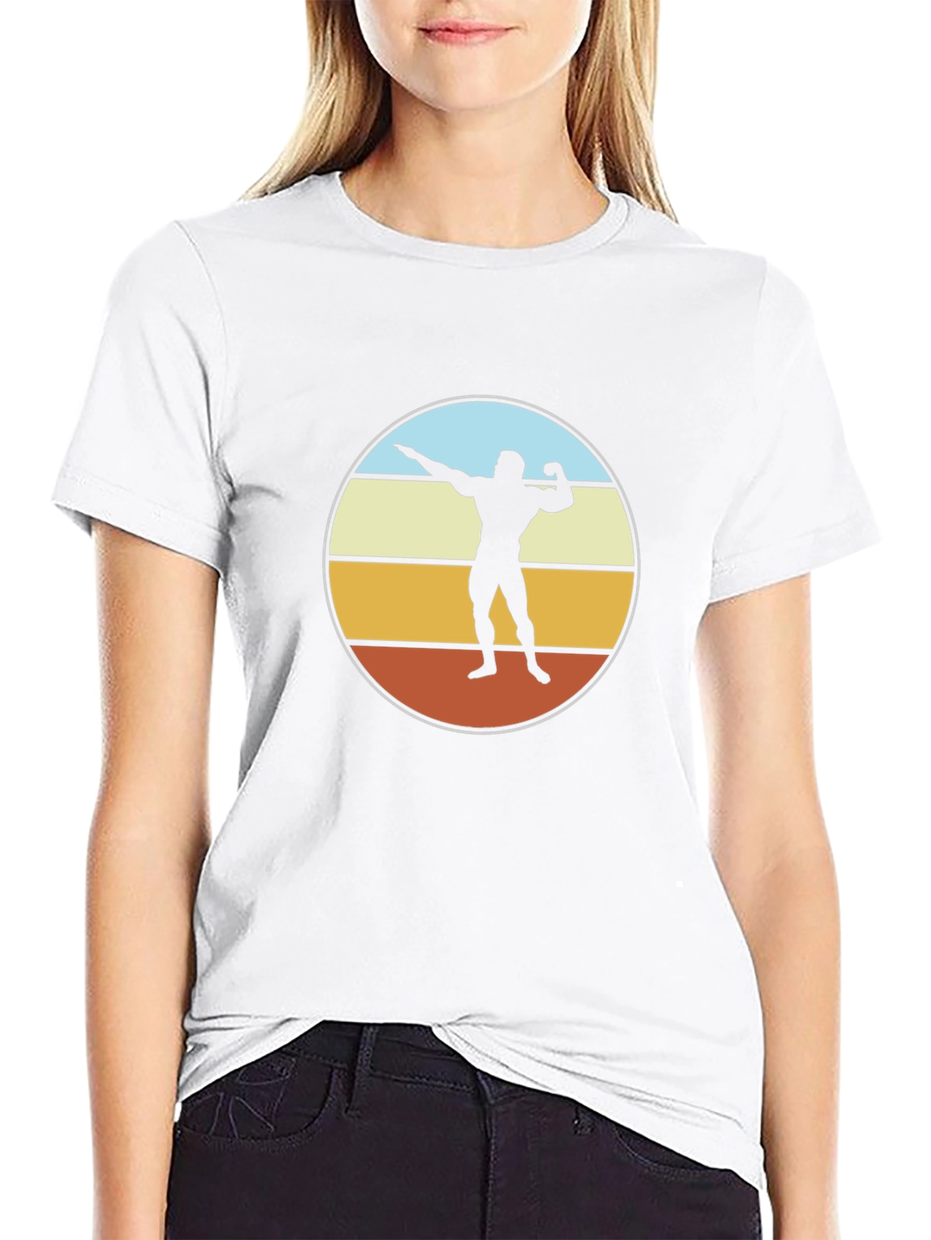 Retro Bodybuilder Graphic Tee - Black