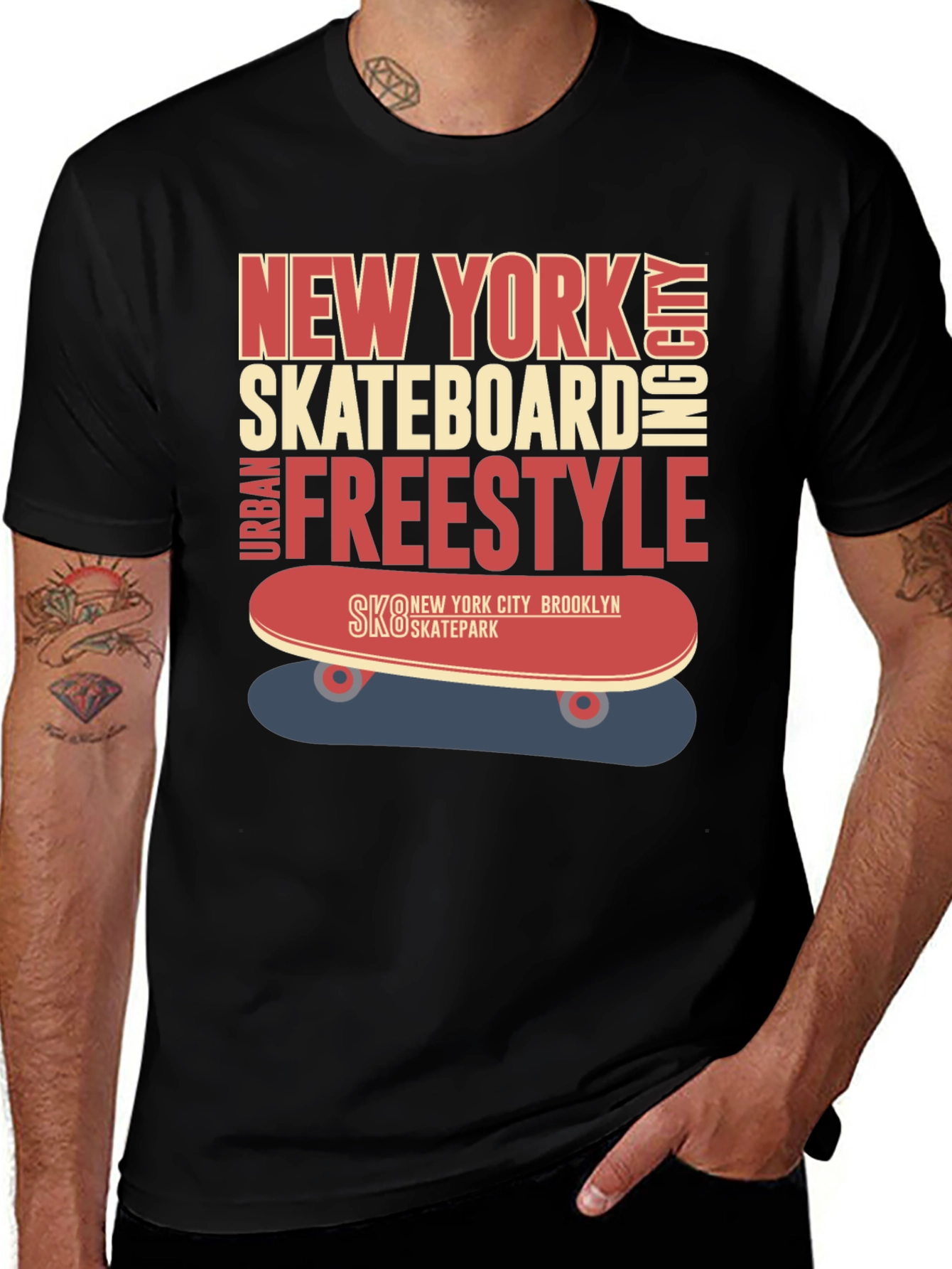 New York Skateboard Freestyle Graphic T-Shirt