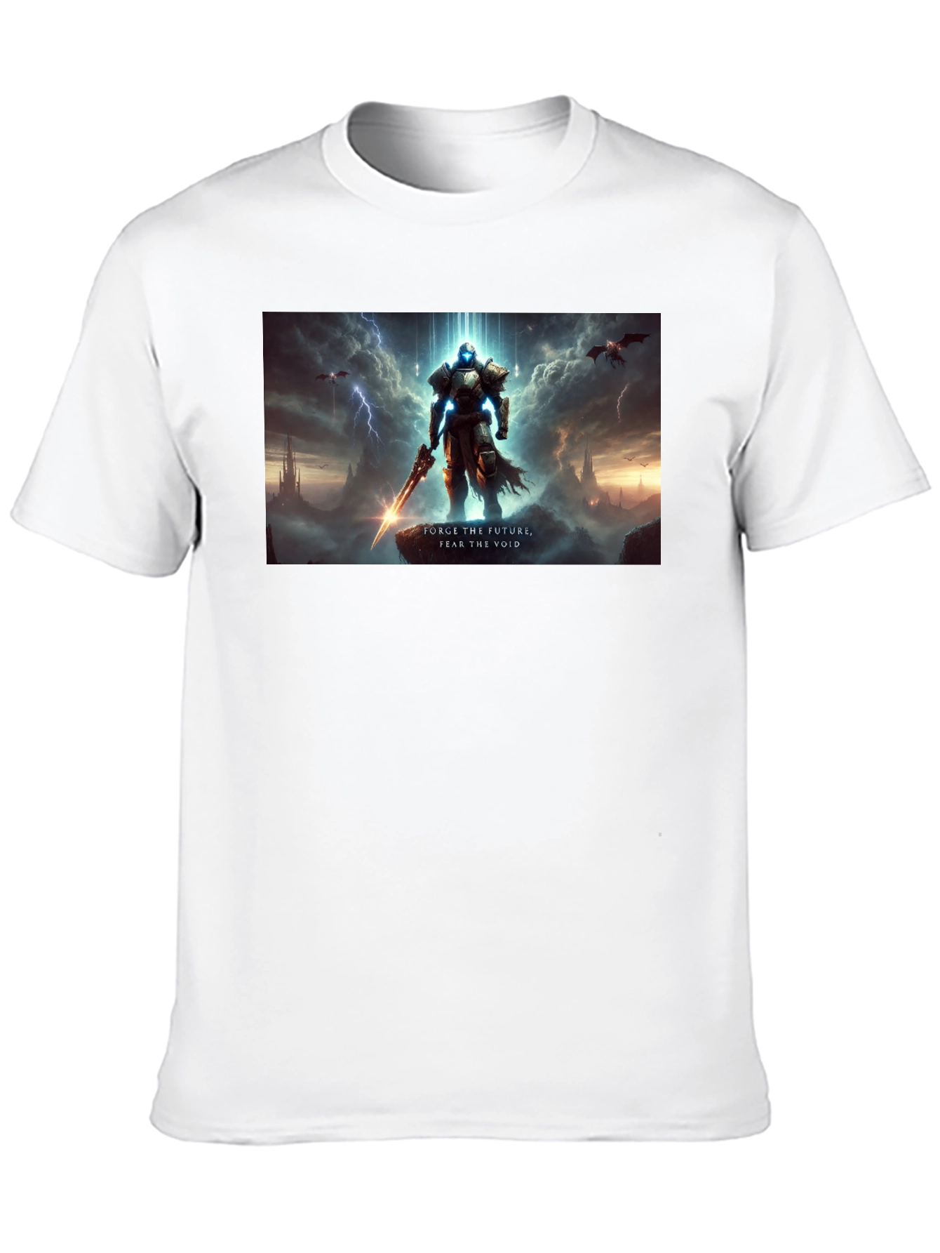 Futuristic Knight T-Shirt - Face the Void!