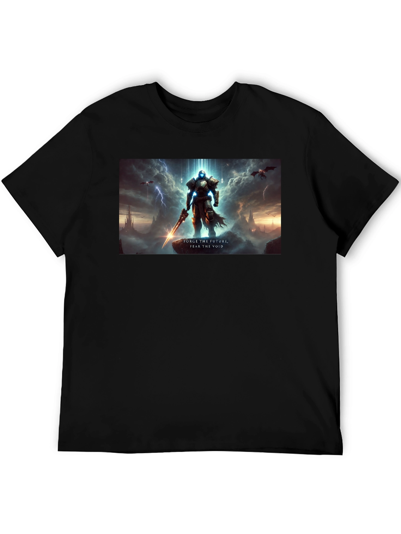 Futuristic Knight T-Shirt - Face the Void!