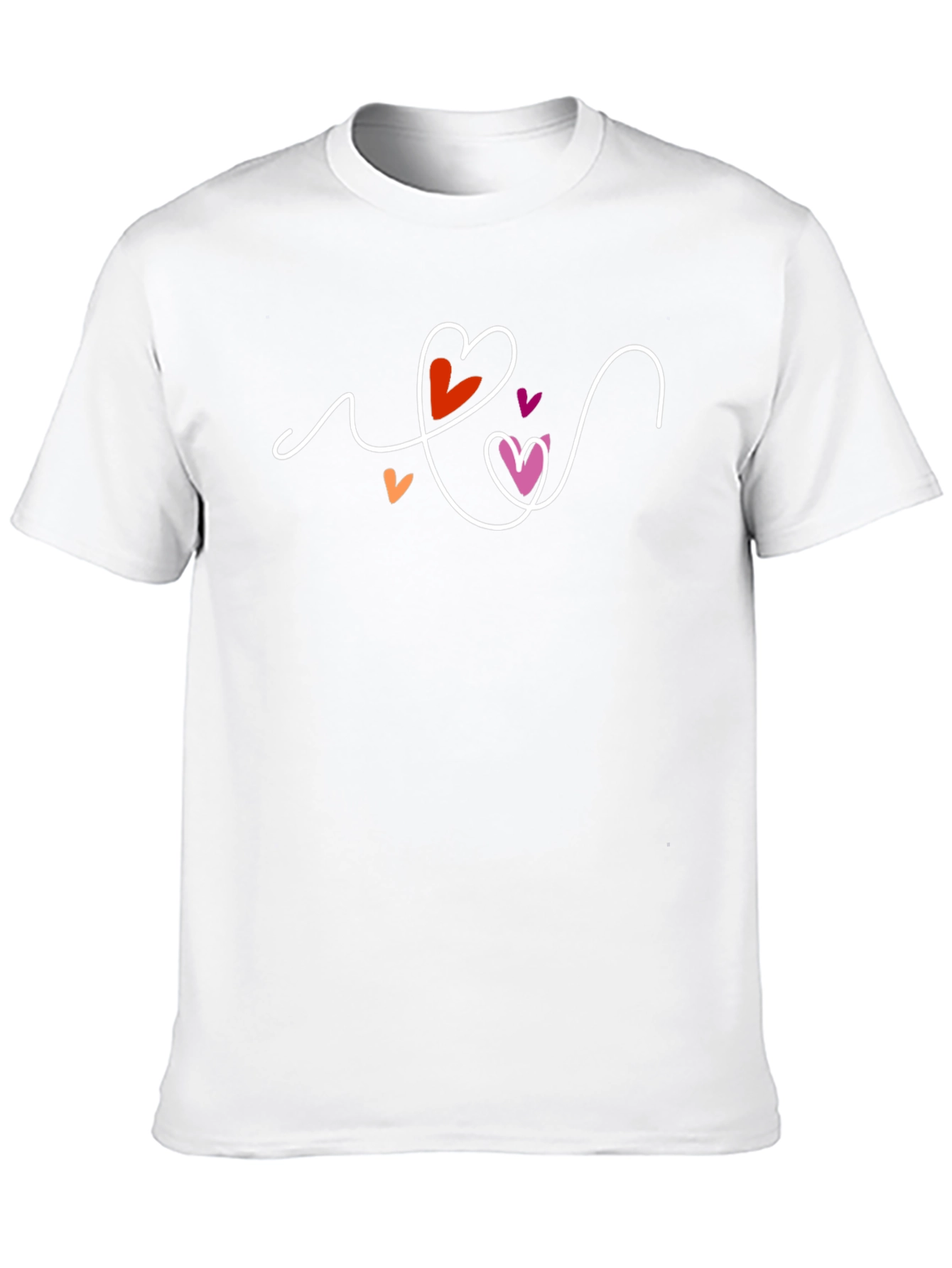 Lesbian Pride Heart Graphic Black T-Shirt