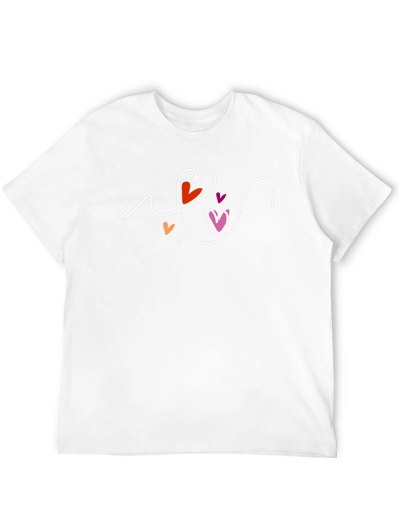 Lesbian Pride Heart Graphic Black T-Shirt