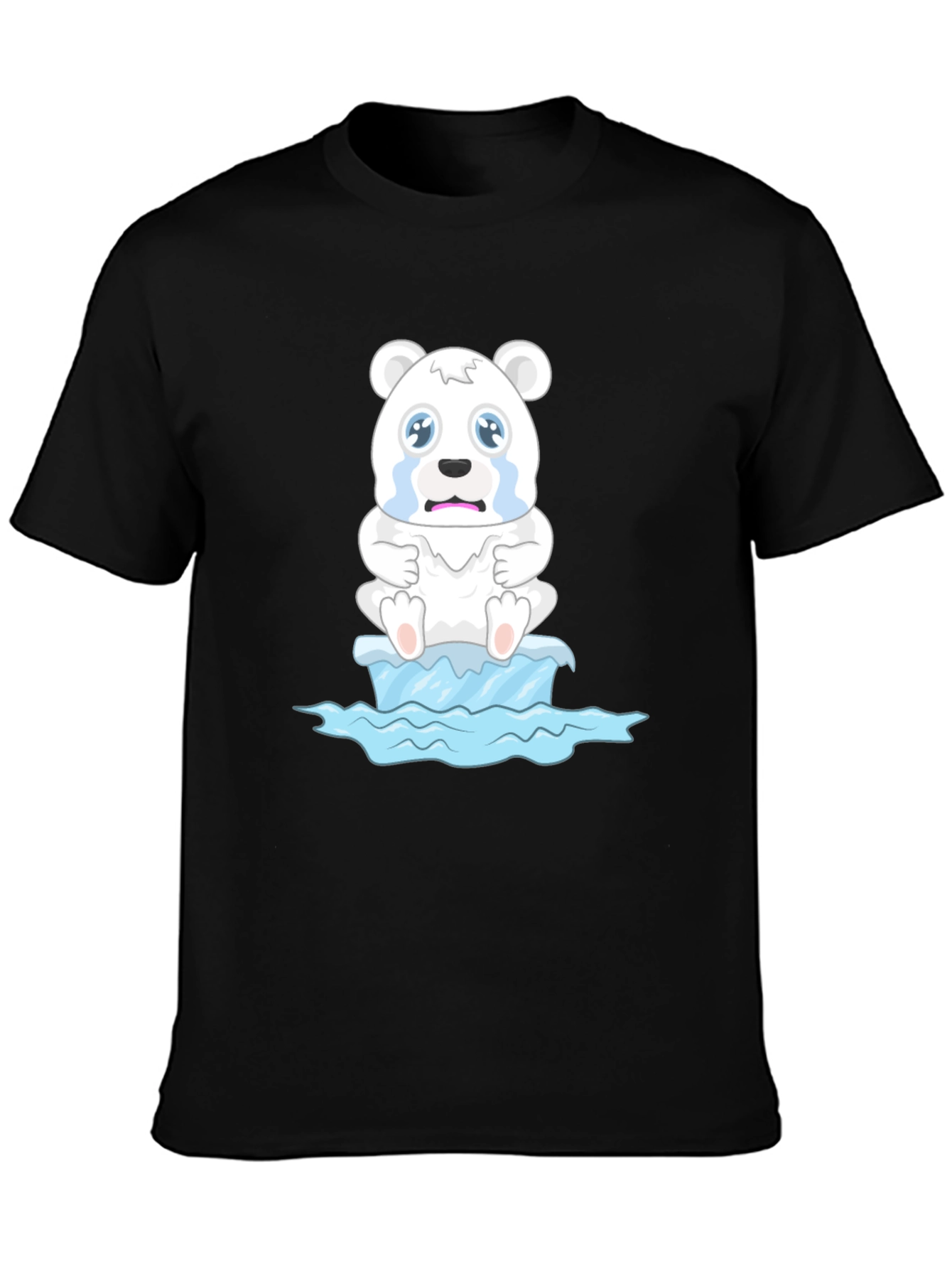 Distressed Polar Bear on Iceberg Graphic T-Shirt