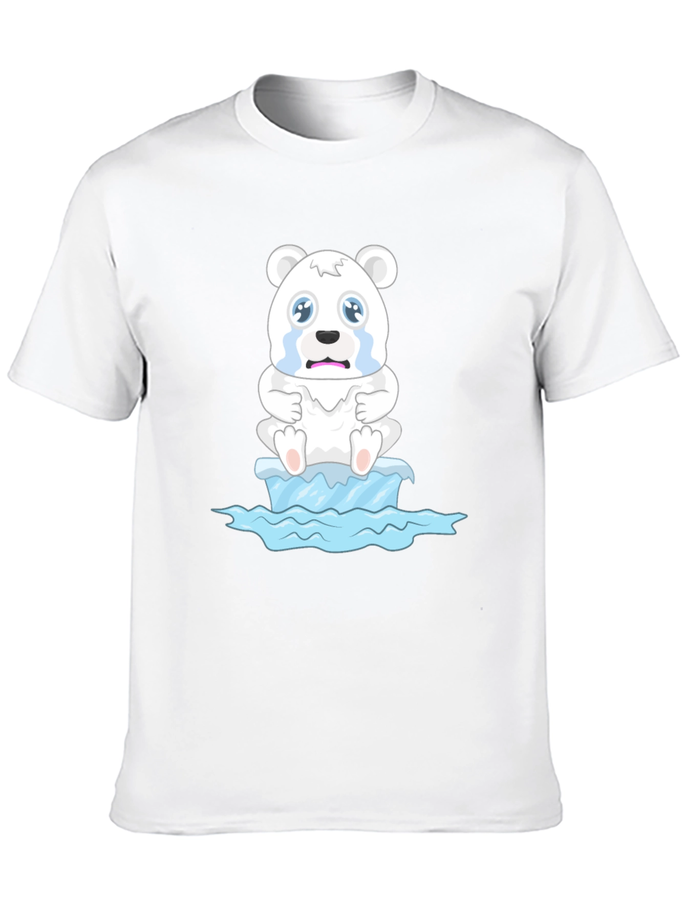 Distressed Polar Bear on Iceberg Graphic T-Shirt