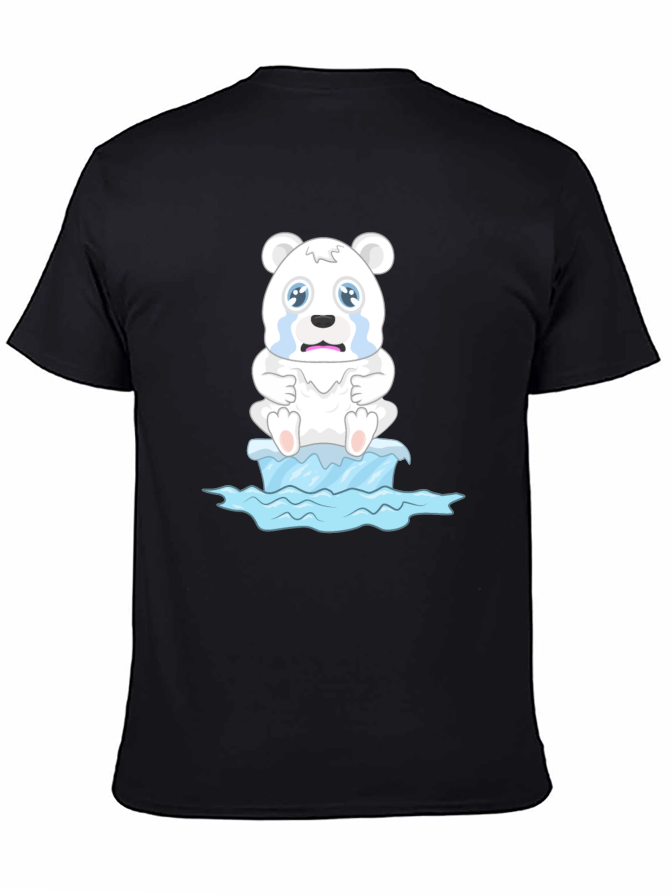 Distressed Polar Bear on Iceberg Graphic T-Shirt