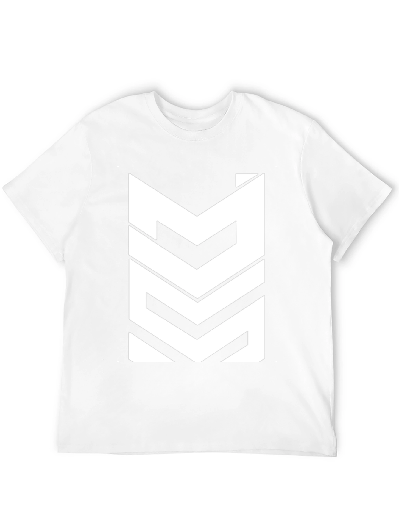 Modern White Graphic Print Black T-Shirt