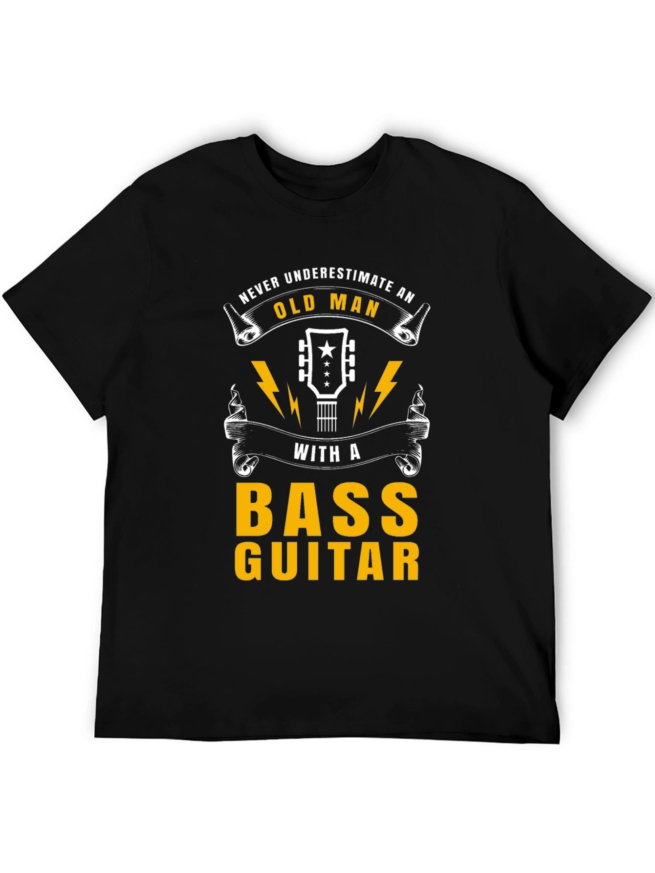Never Underestimate Old Man With Bass Guitar T-Shirt