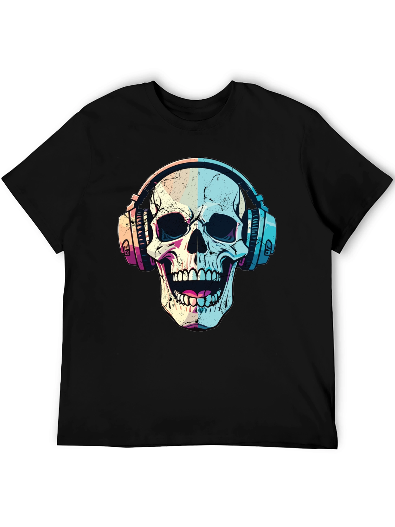 Skull with Headphones Graphic T-Shirt