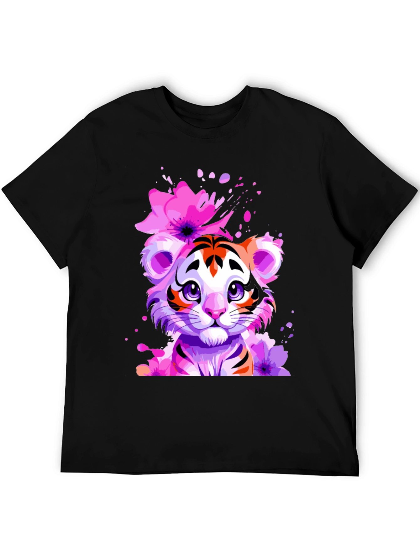 Floral Tiger Graphic Tee - Unique Design