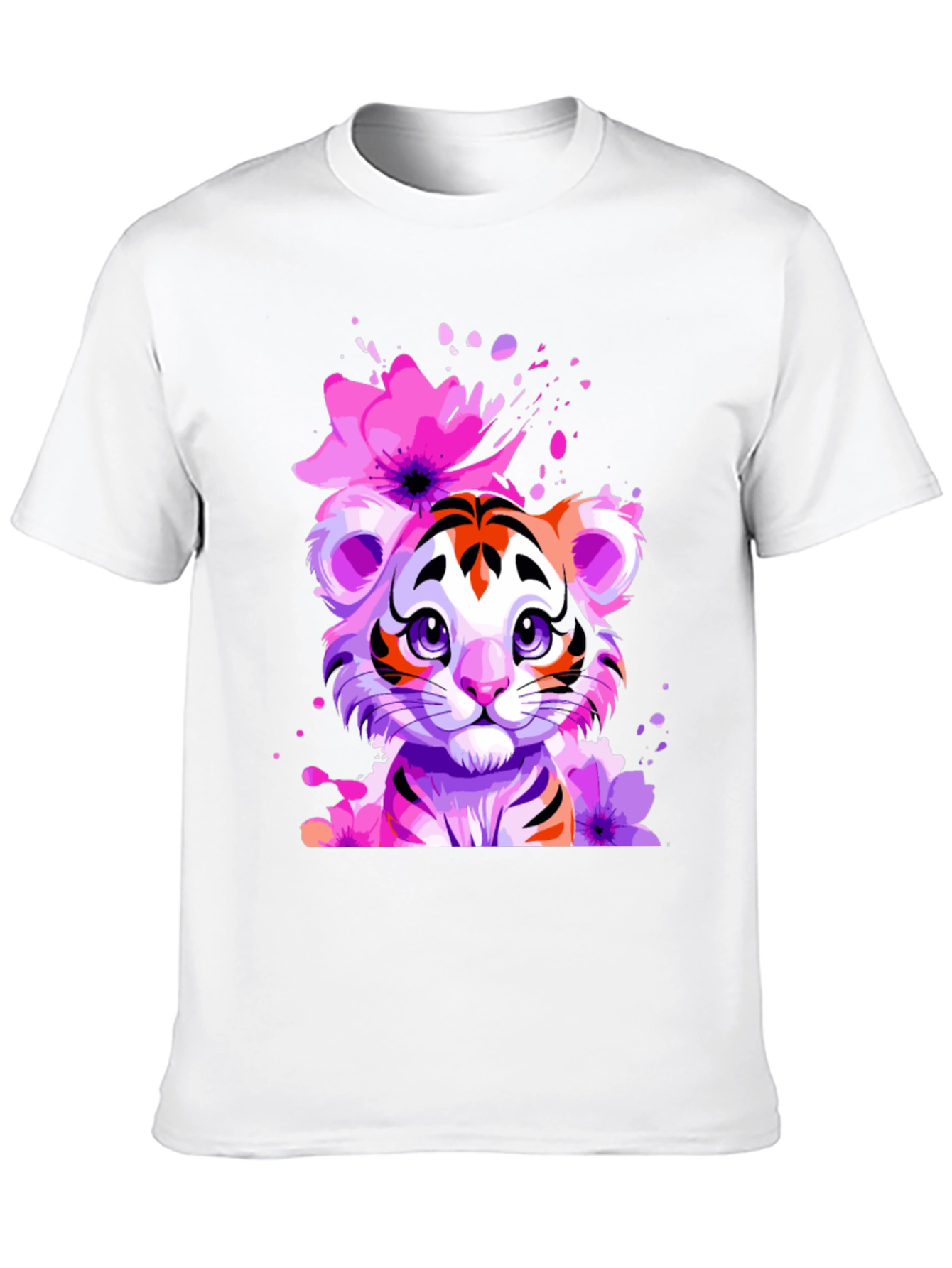Floral Tiger Graphic Tee - Unique Design