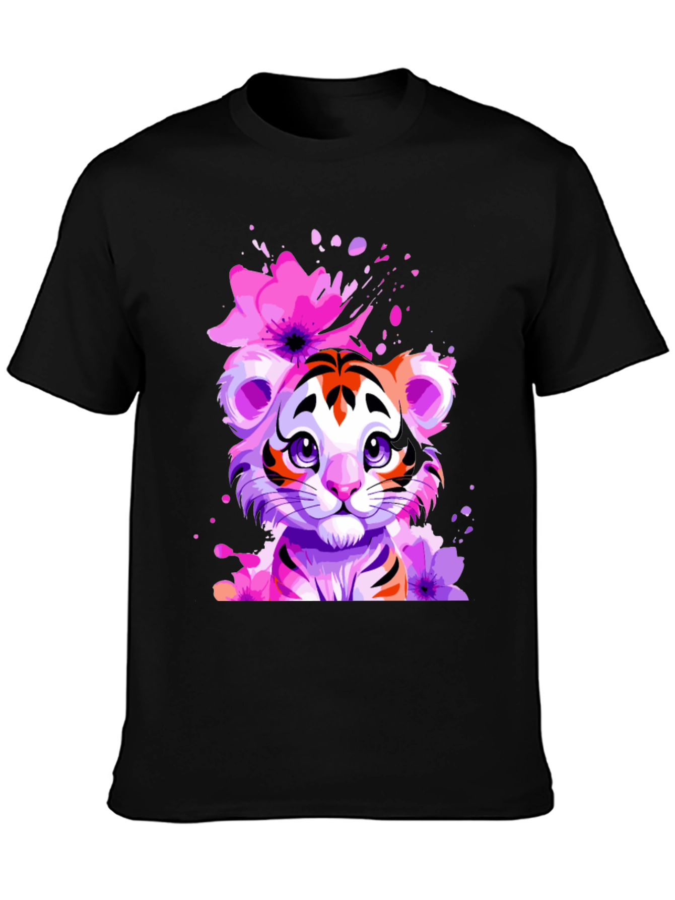 Floral Tiger Graphic Tee - Unique Design