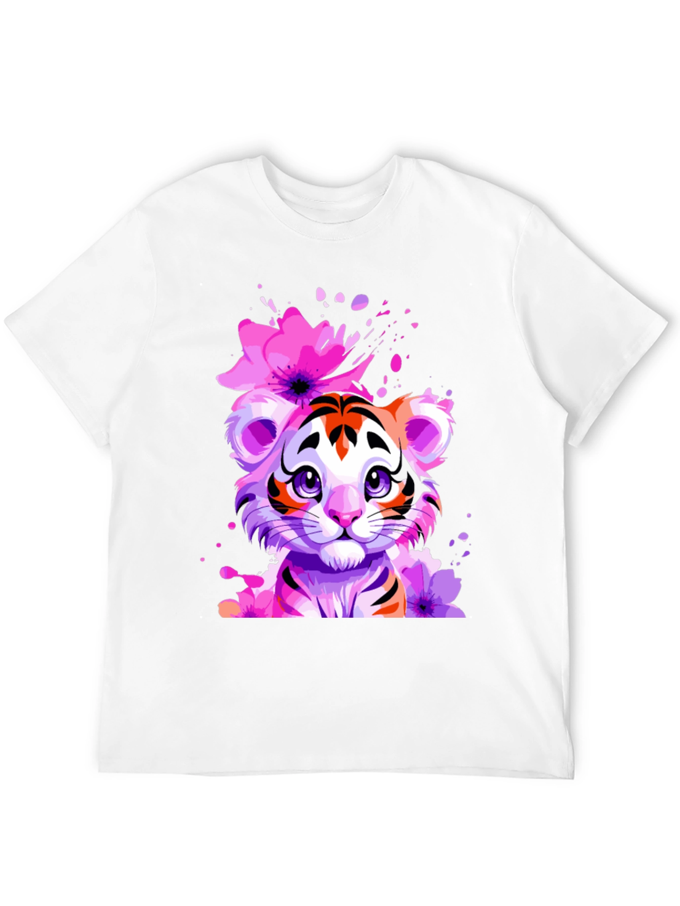 Floral Tiger Graphic Tee - Unique Design