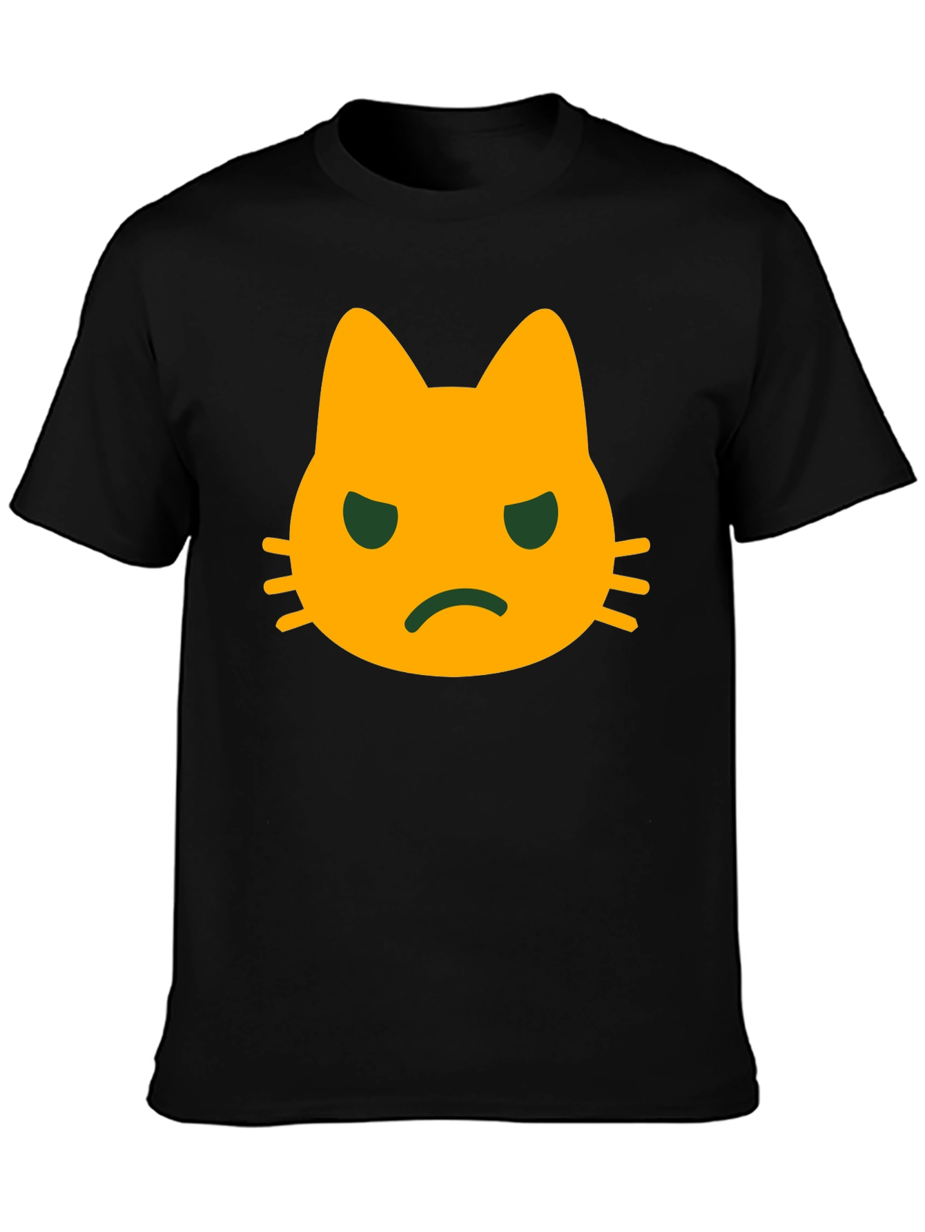 Grumpy Cat Face T-Shirt - Black Cotton Tee