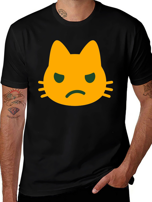 Grumpy Cat Face T-Shirt - Black Cotton Tee
