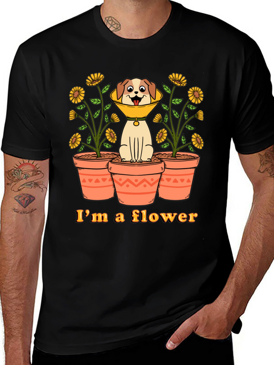 Funny Dog Flower Cone T-Shirt