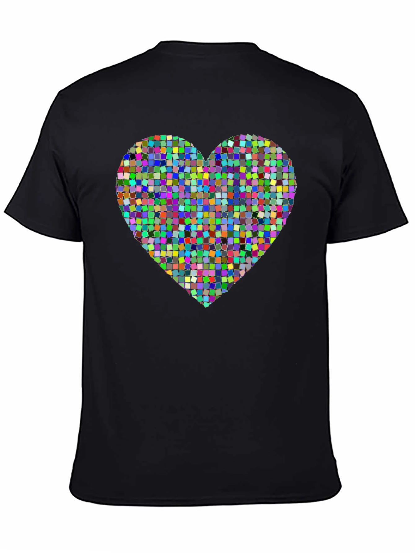 Pixel Heart Graphic Tee - Modern Black T-Shirt