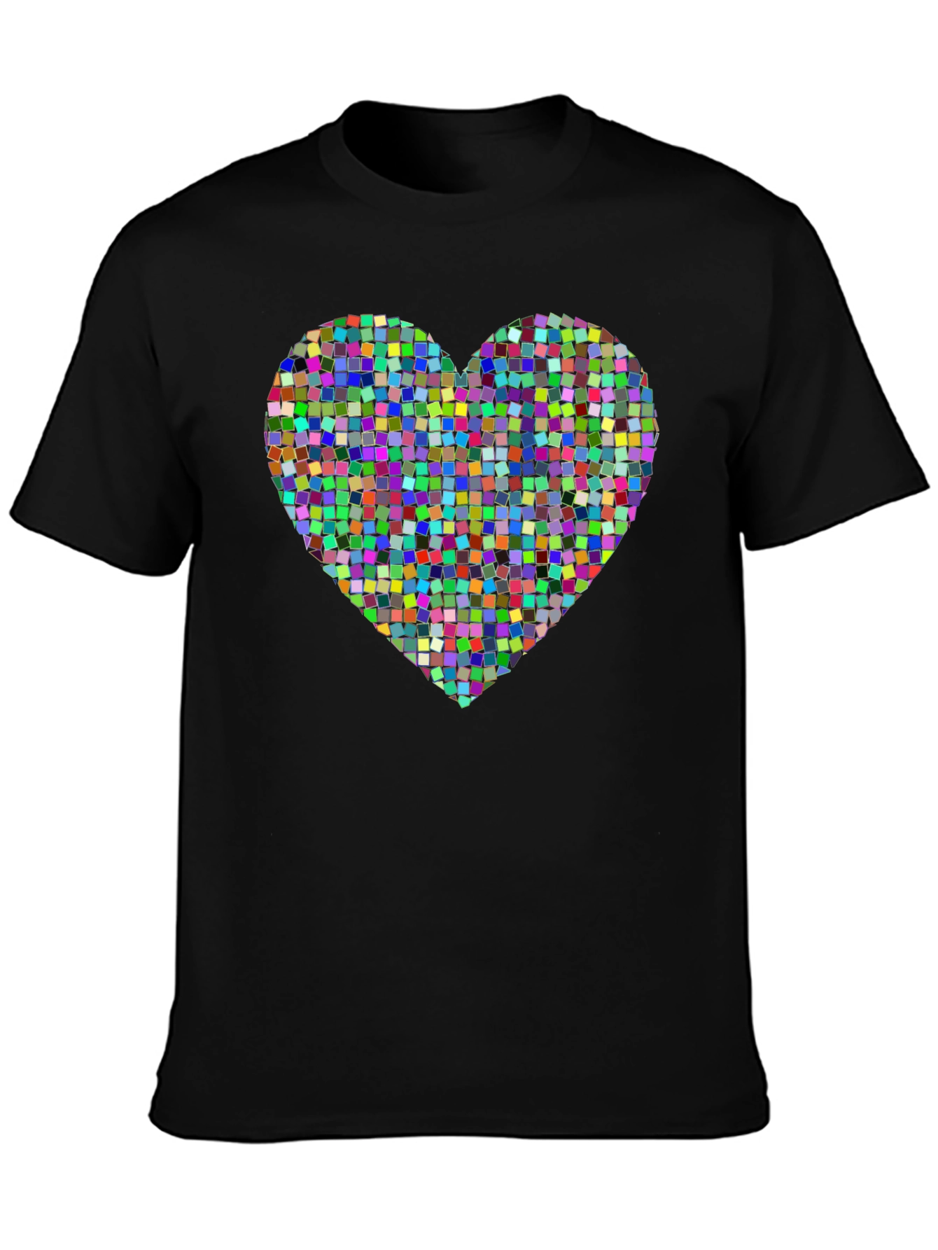 Pixel Heart Graphic Tee - Modern Black T-Shirt