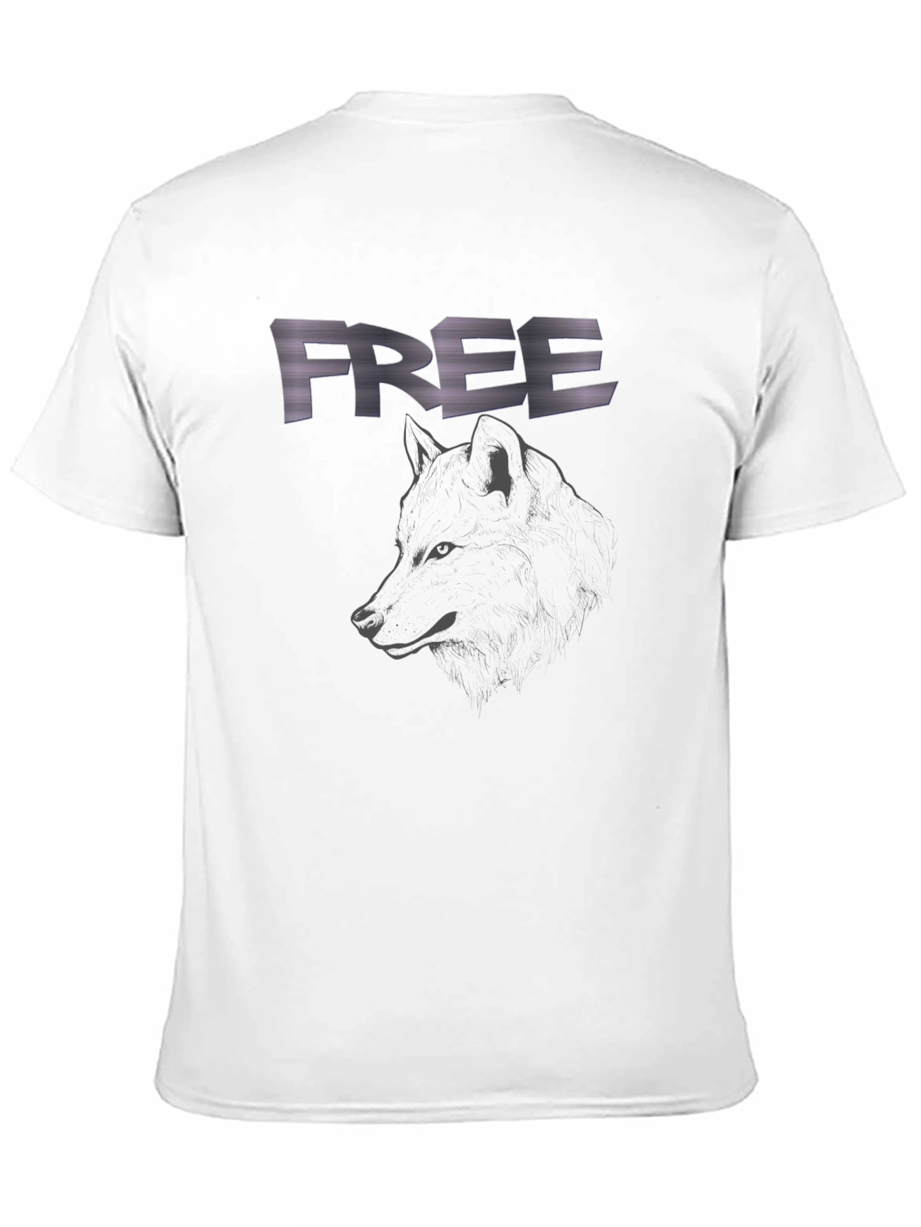 Free Wolf Graphic Black T-Shirt for Men