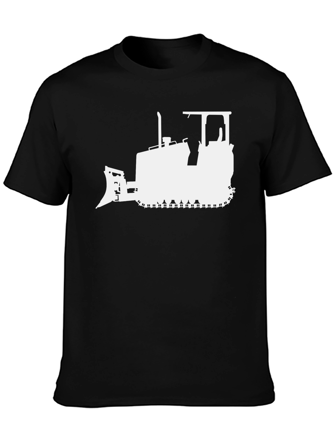 Bulldozer Silhouette Graphic Tee - Black