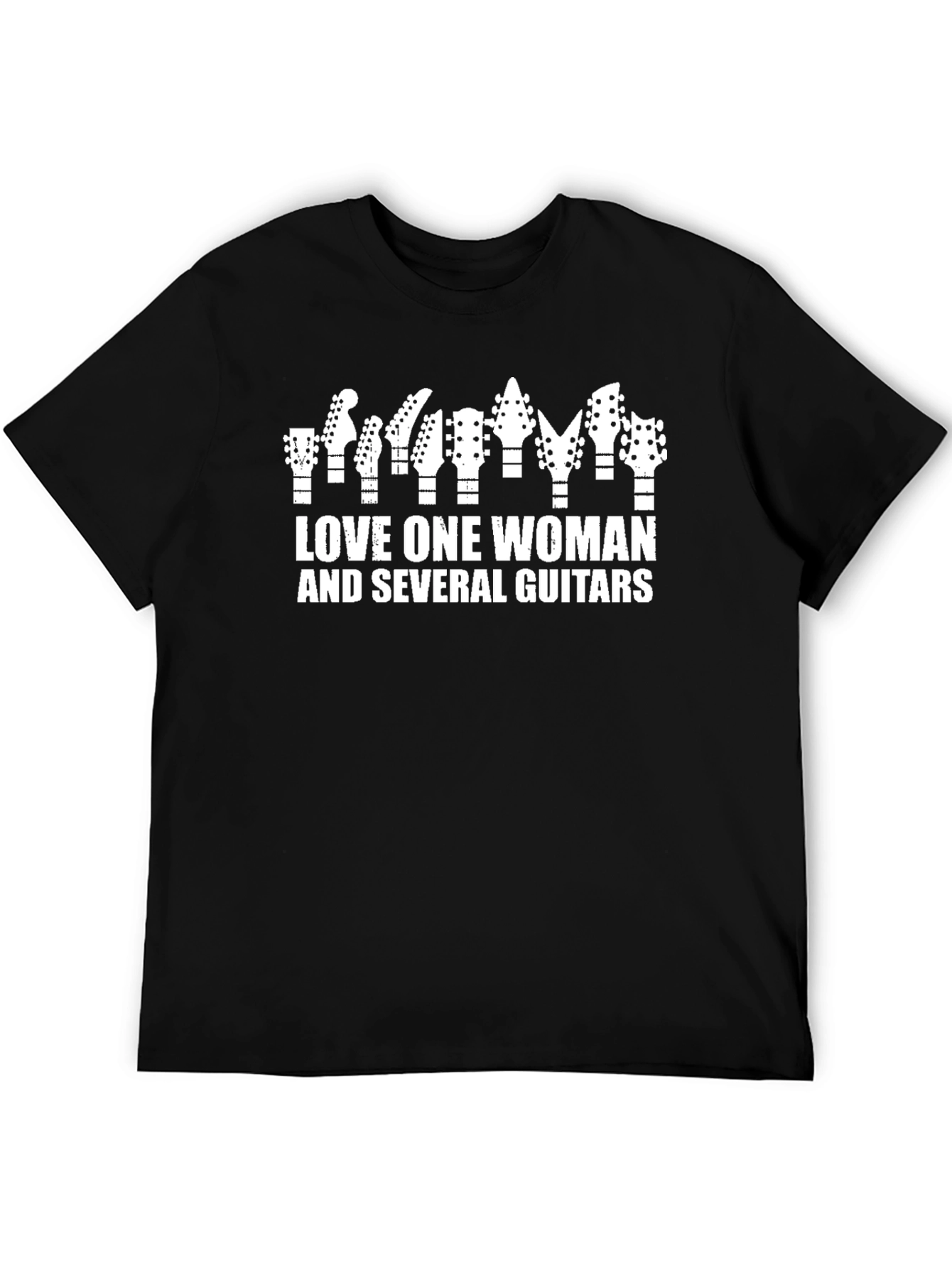 Love One Woman & Several Guitars Black Graphic Tee