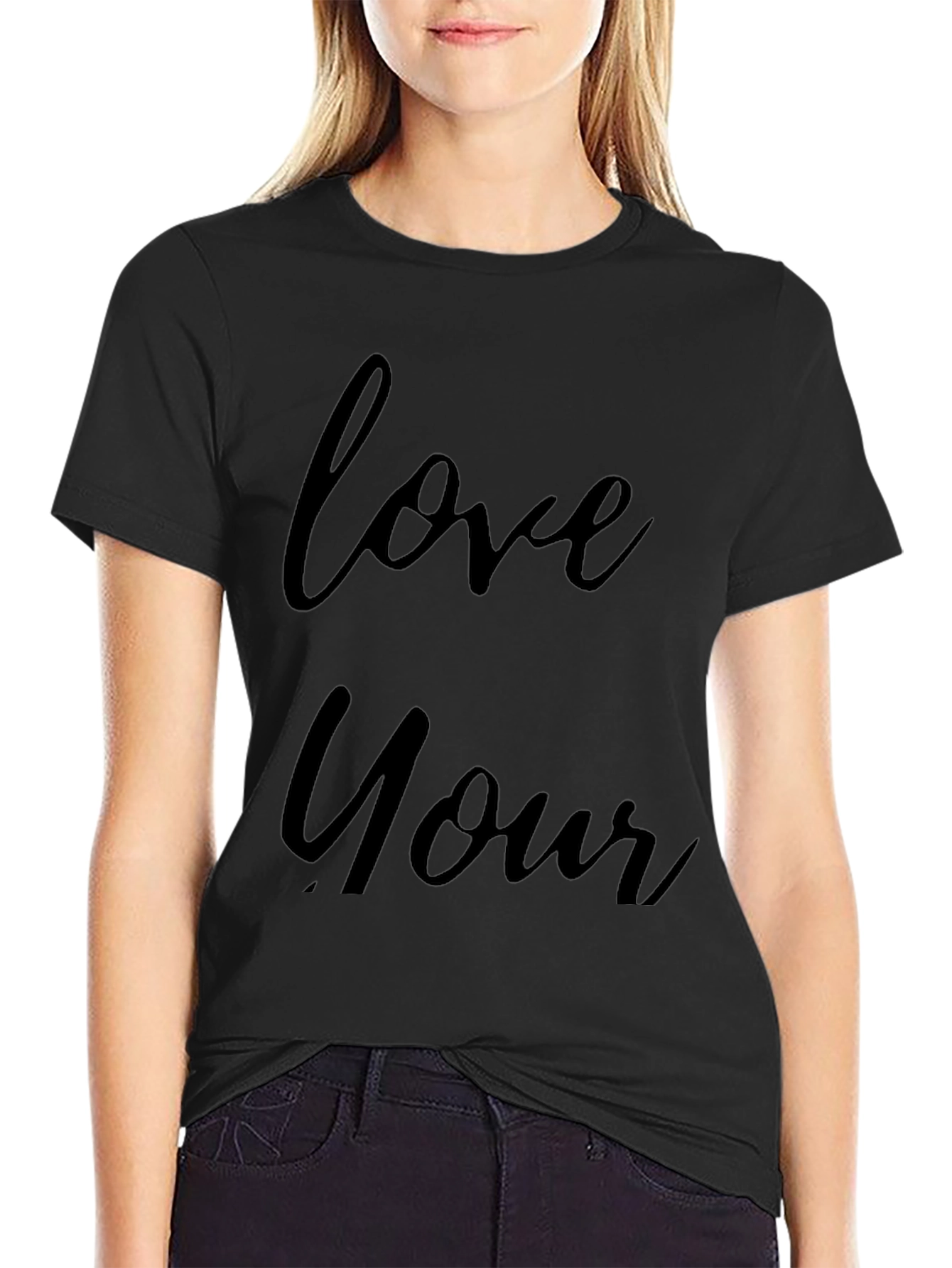 Love Yourself Black Graphic T-Shirt
