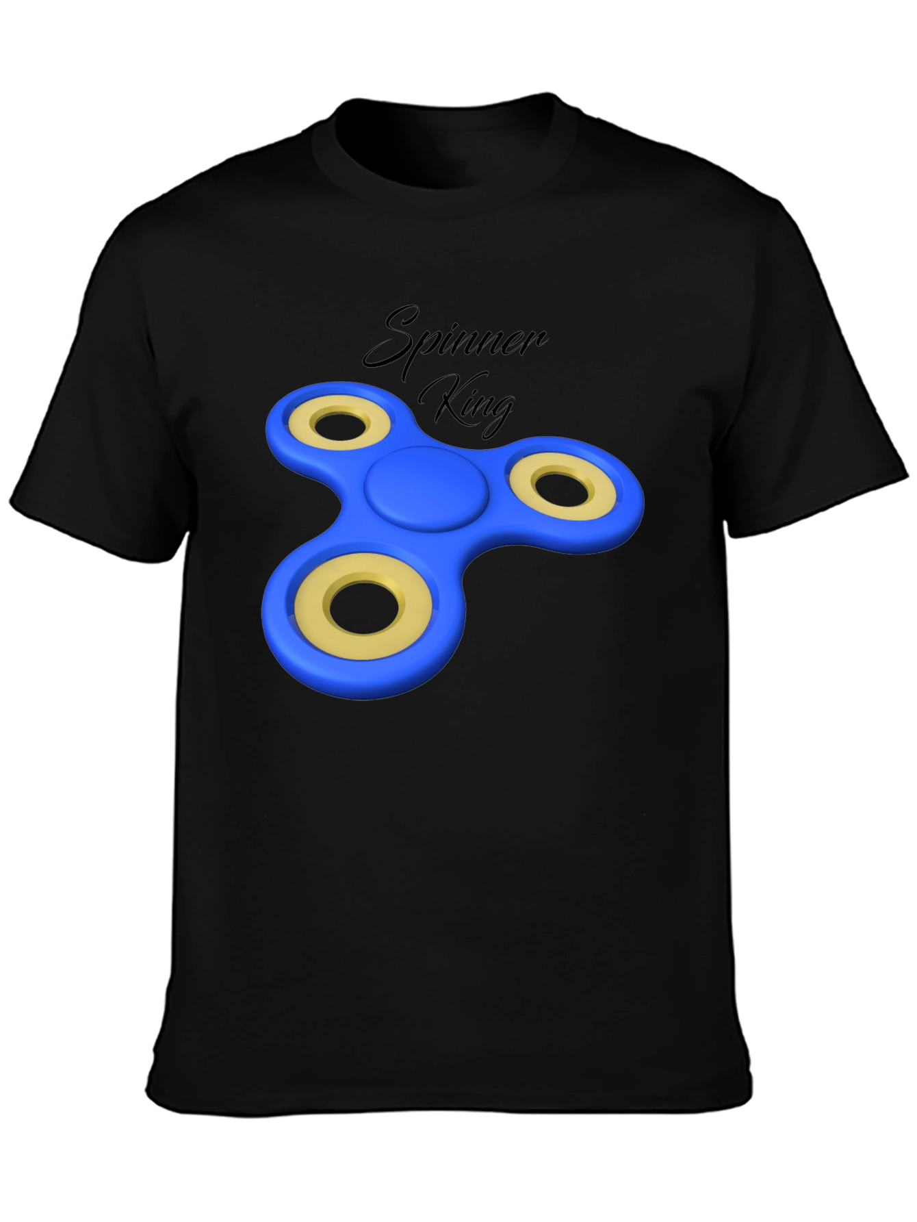 Spinner King Black Graphic Tee - Fun Design