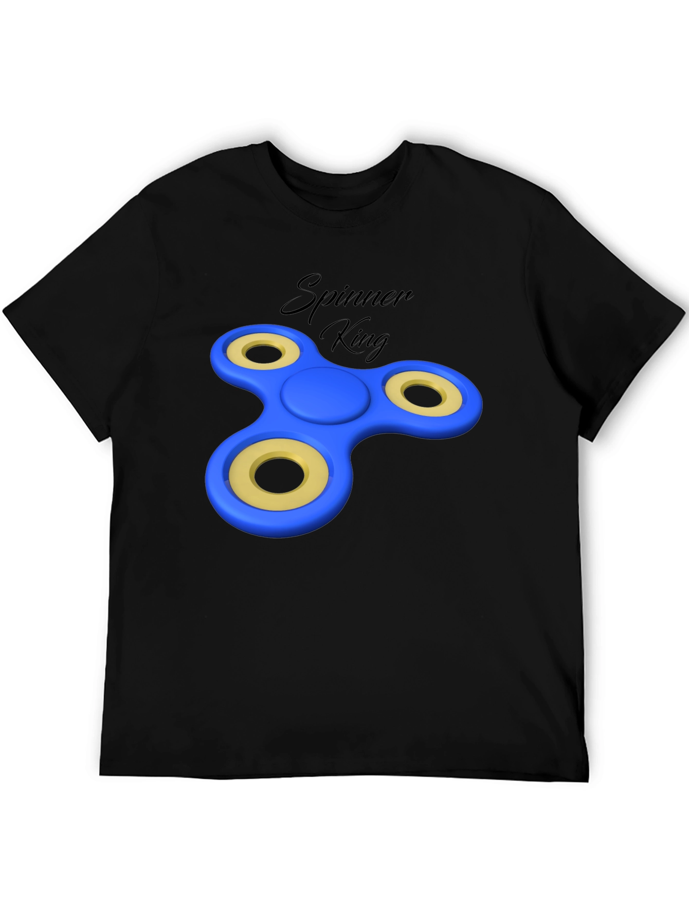 Spinner King Black Graphic Tee - Fun Design