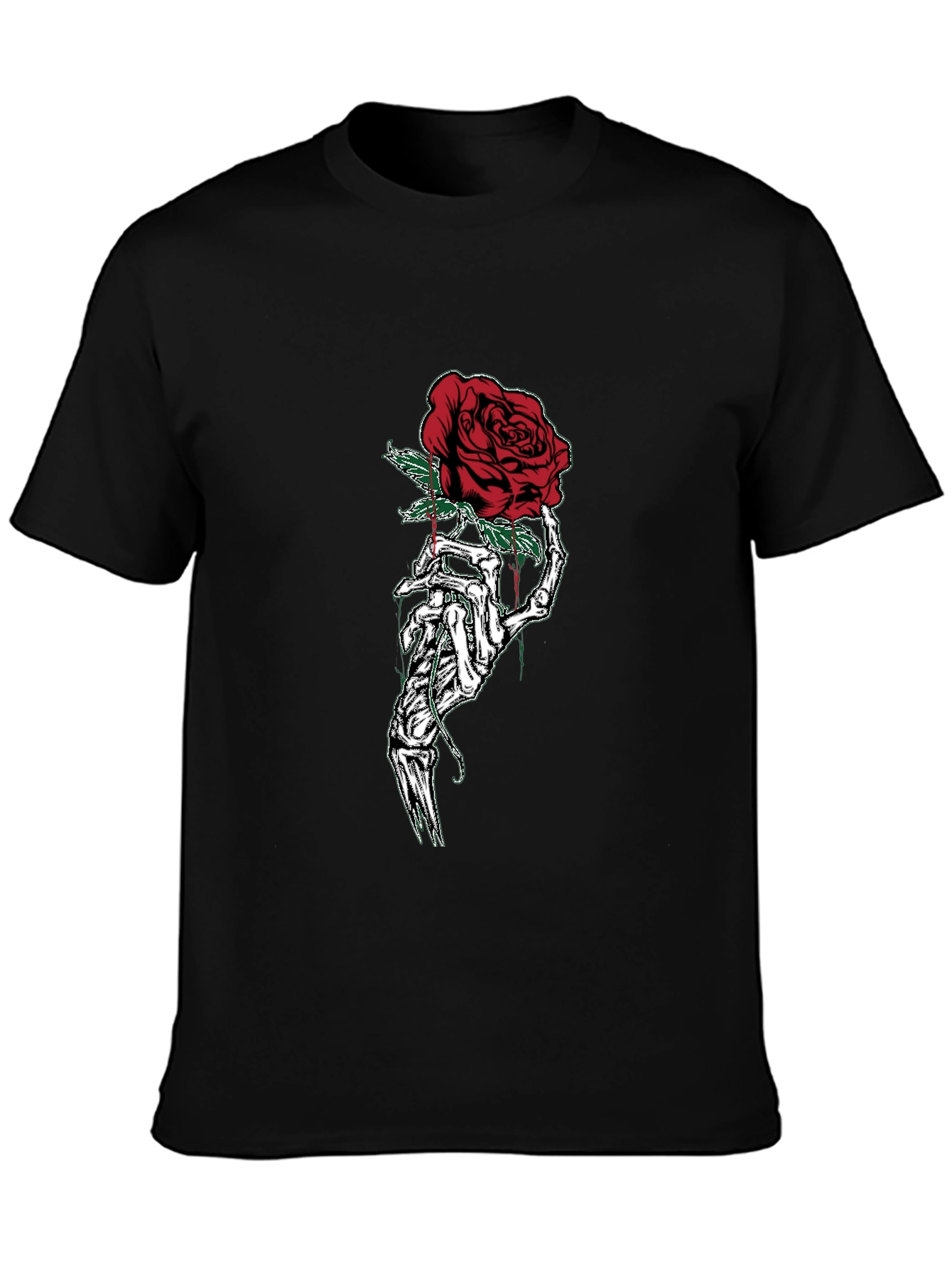 Skeleton Hand Rose Graphic T-Shirt