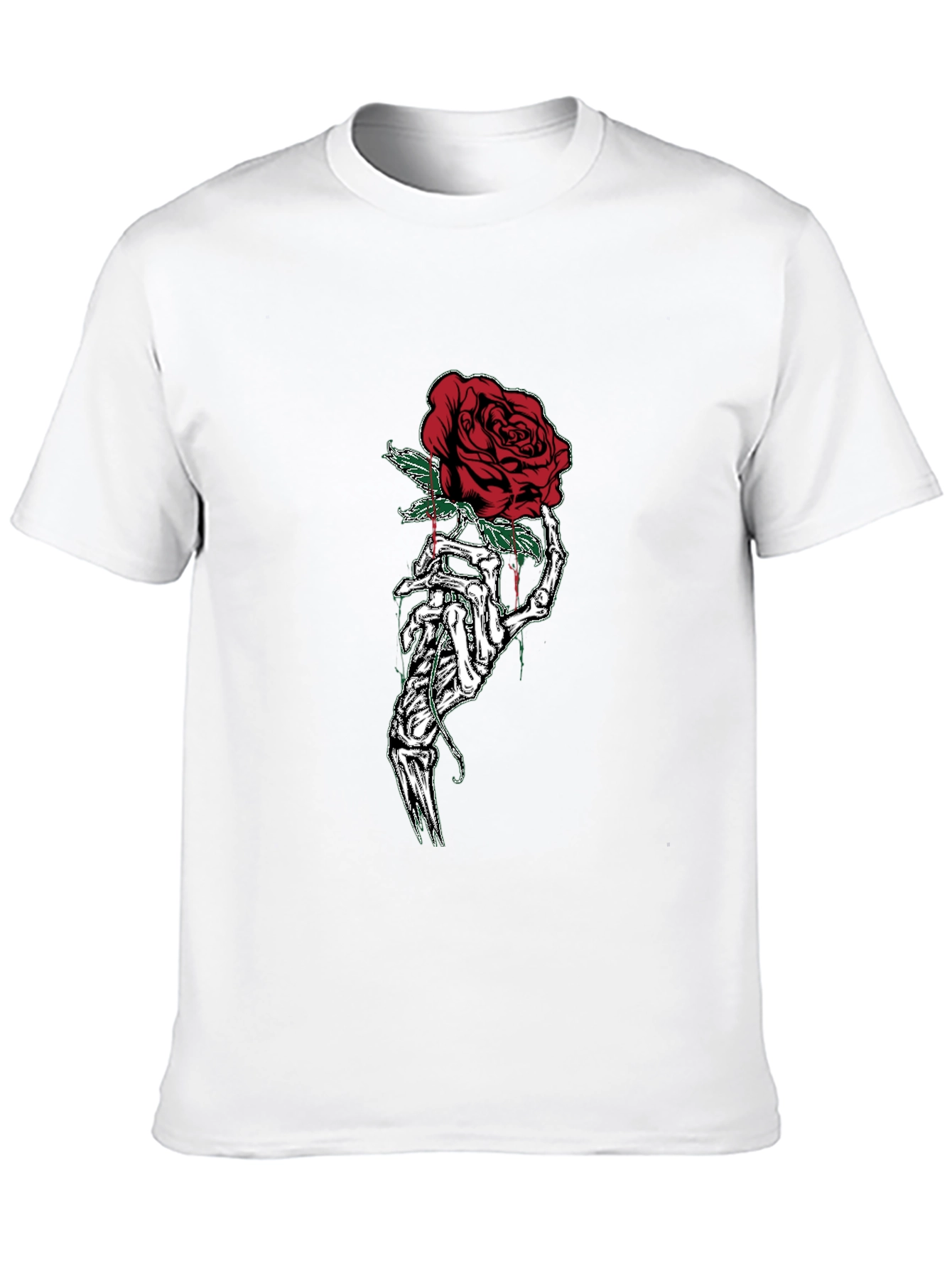 Skeleton Hand Rose Graphic T-Shirt