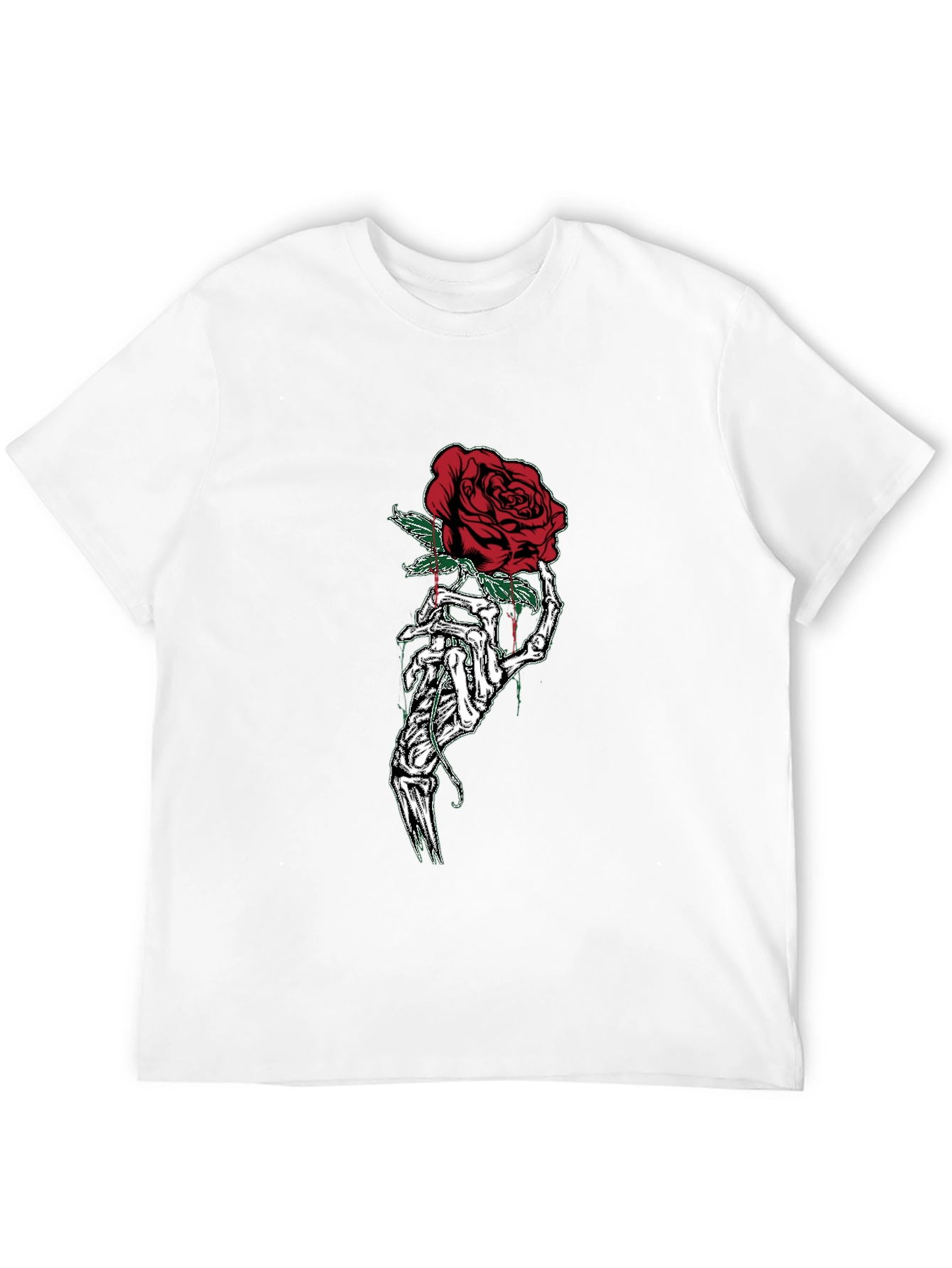 Skeleton Hand Rose Graphic T-Shirt