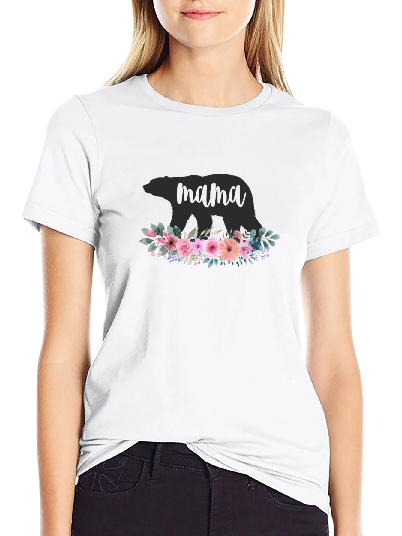 Mama Bear Floral Graphic T-Shirt