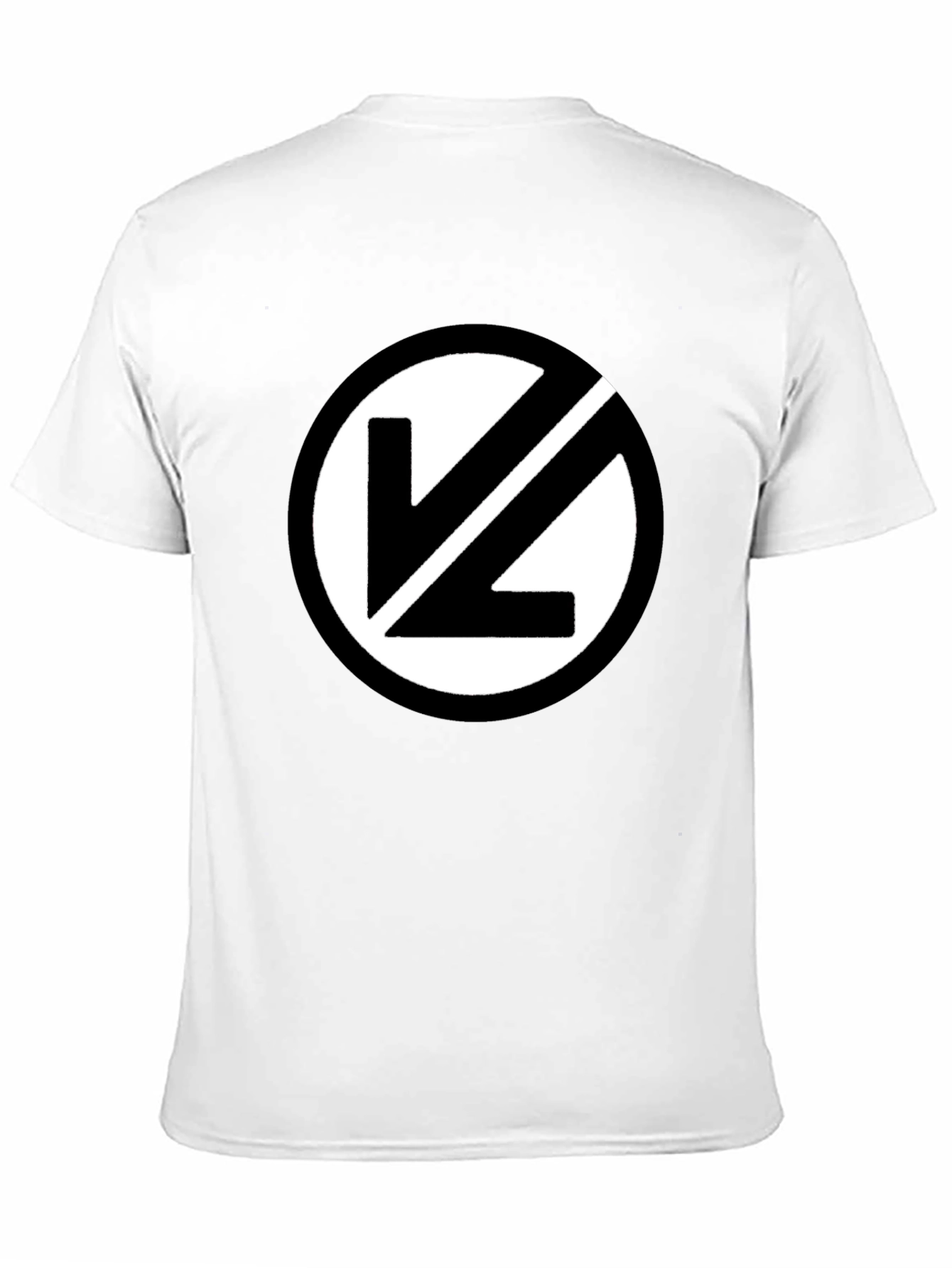 Black T-Shirt with White Circular Logo