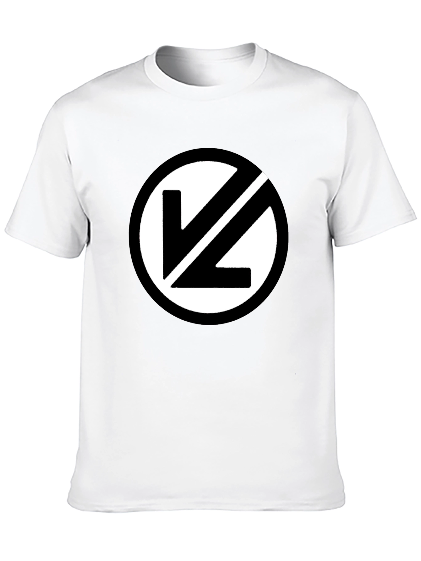 Black T-Shirt with White Circular Logo