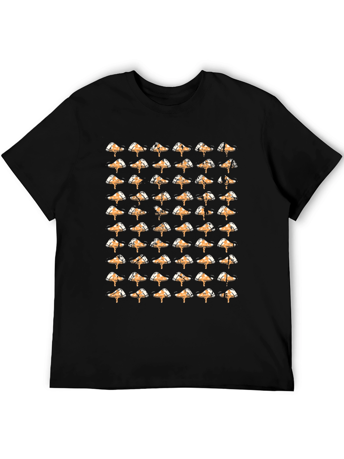 Pizza Slice T-Shirt - Unique Pattern Black Tee