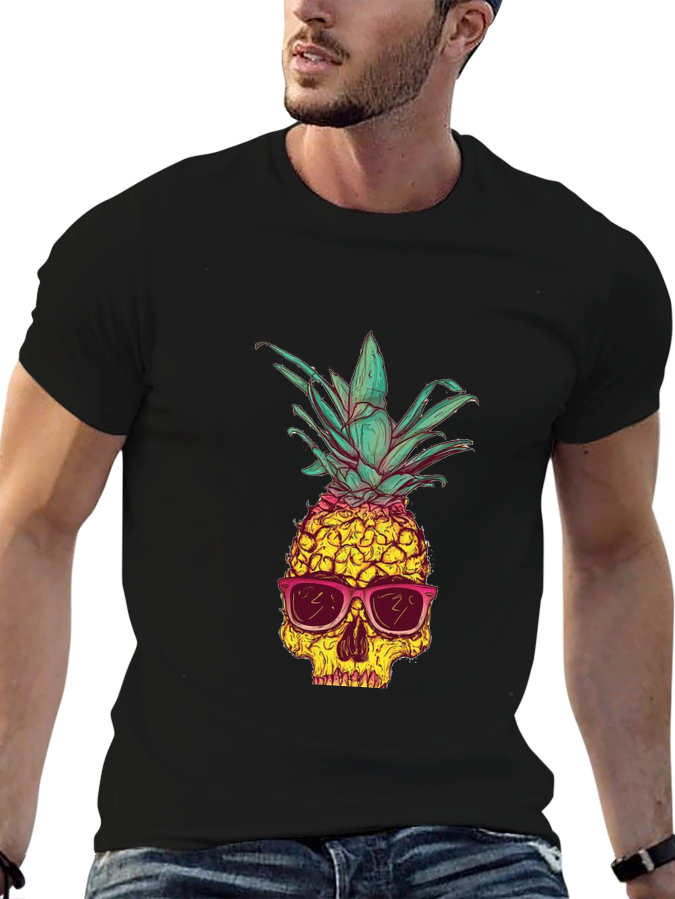 Skull Pineapple Graphic Tee - Unique Style
