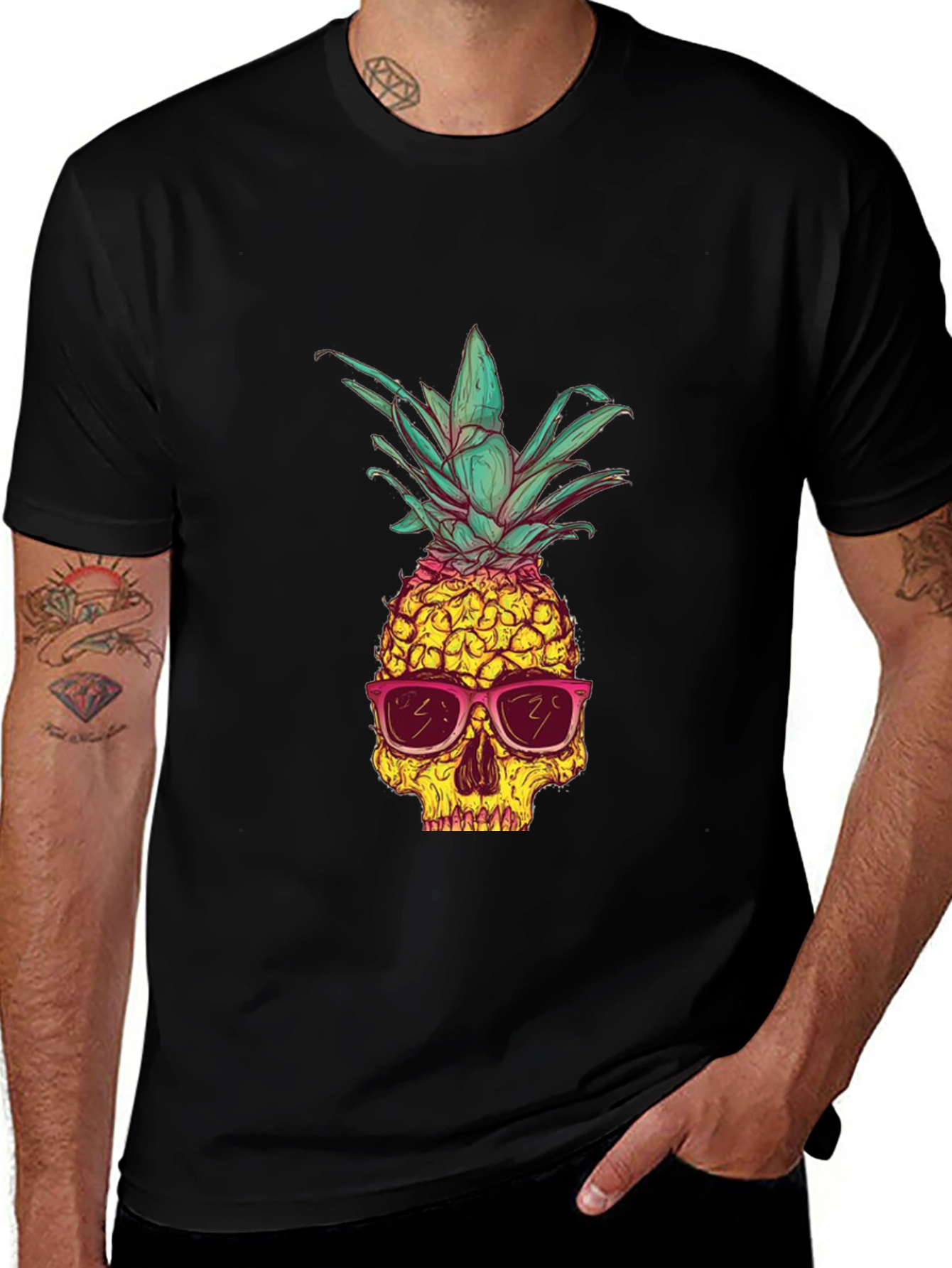 Skull Pineapple Graphic Tee - Unique Style