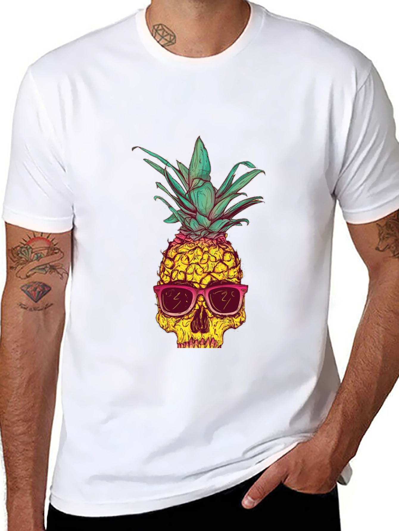 Skull Pineapple Graphic Tee - Unique Style